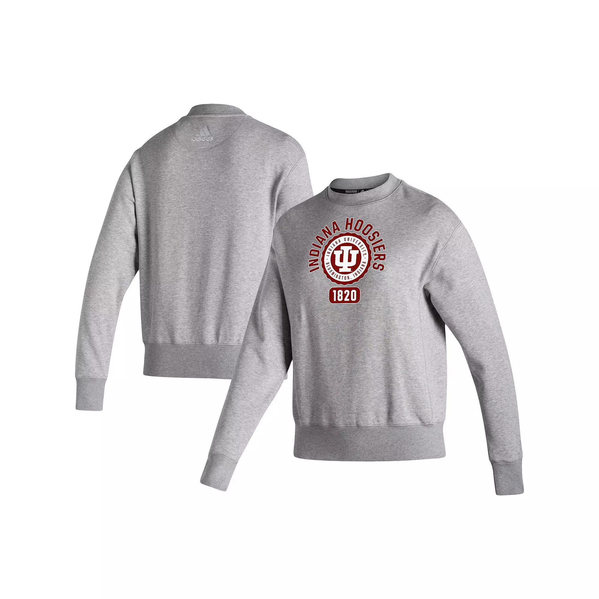 Women's adidas Heathered Gray Nebraska Huskers Vintage Circle Pullover Sweatshirt, Size: 2XL, Grey Product Image