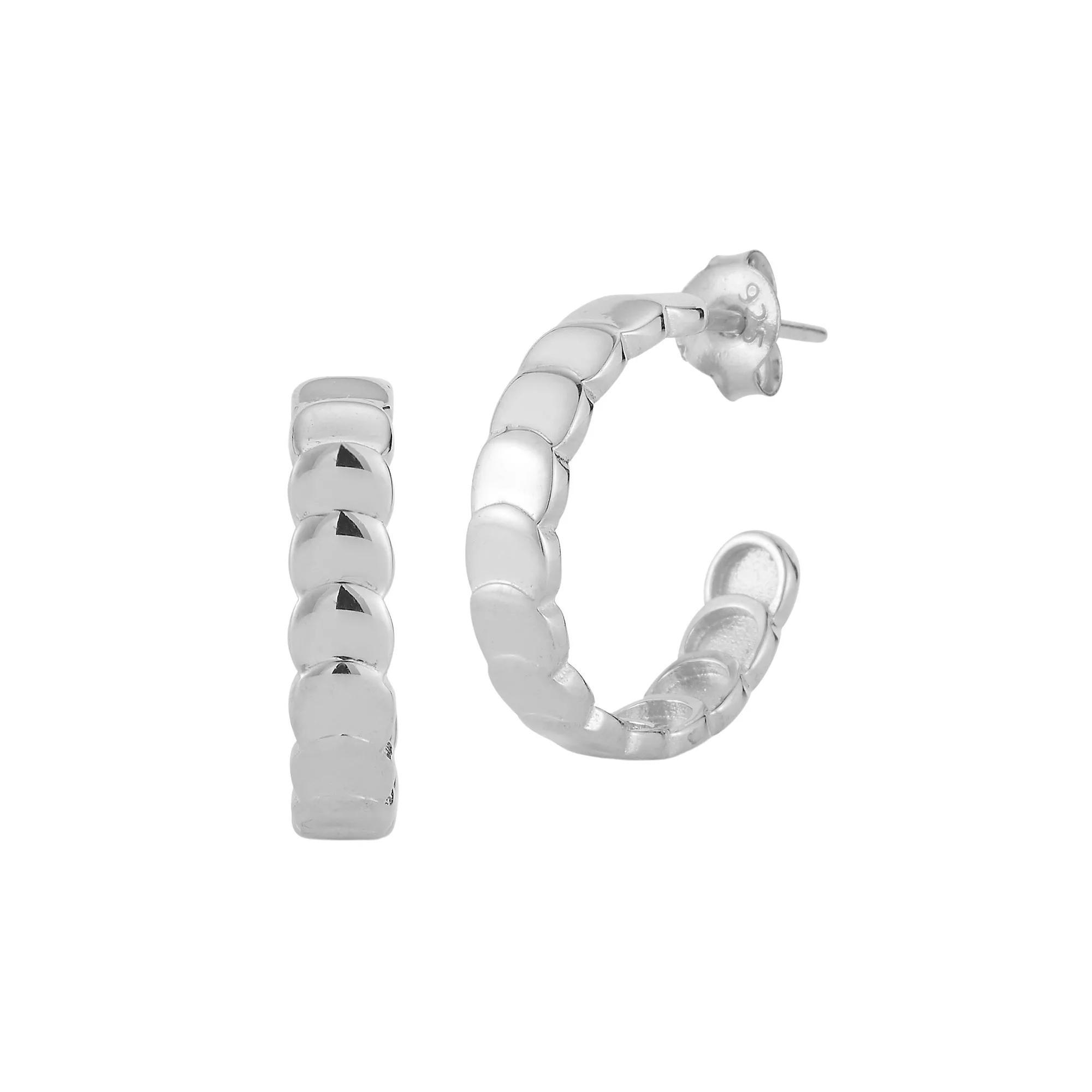Sunkissed Sterling Huggie Hoop Earrings, Women's, Silver Tone Product Image