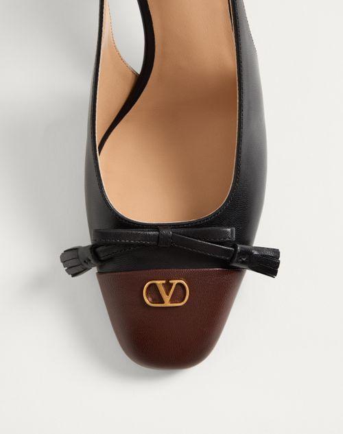 VALENTINO GARAVANI Vlogo 65 Tasseled Two-tone Leather Slingback Pumps In Black Product Image