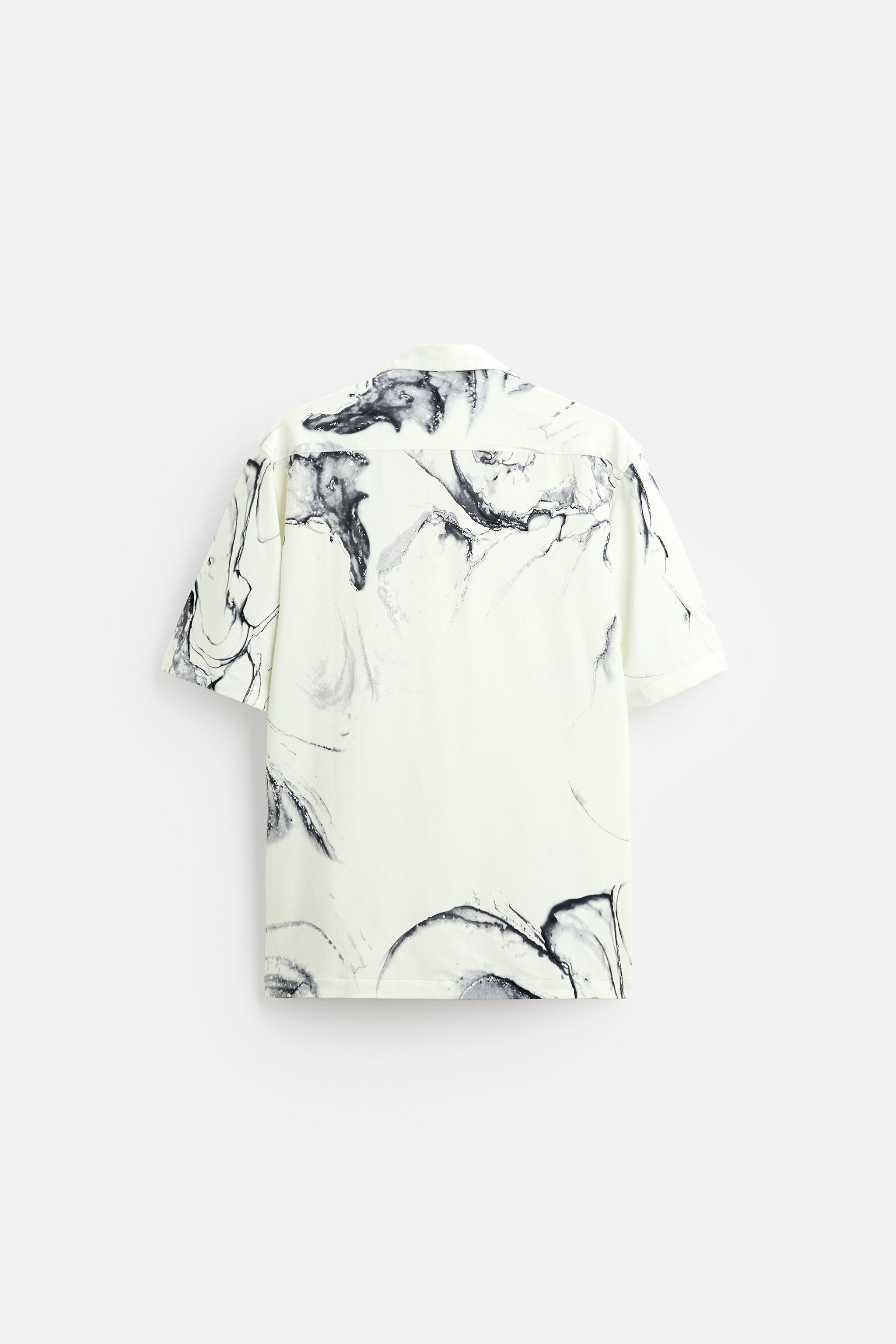 ABSTRACT PRINT STRETCH SHIRT Product Image