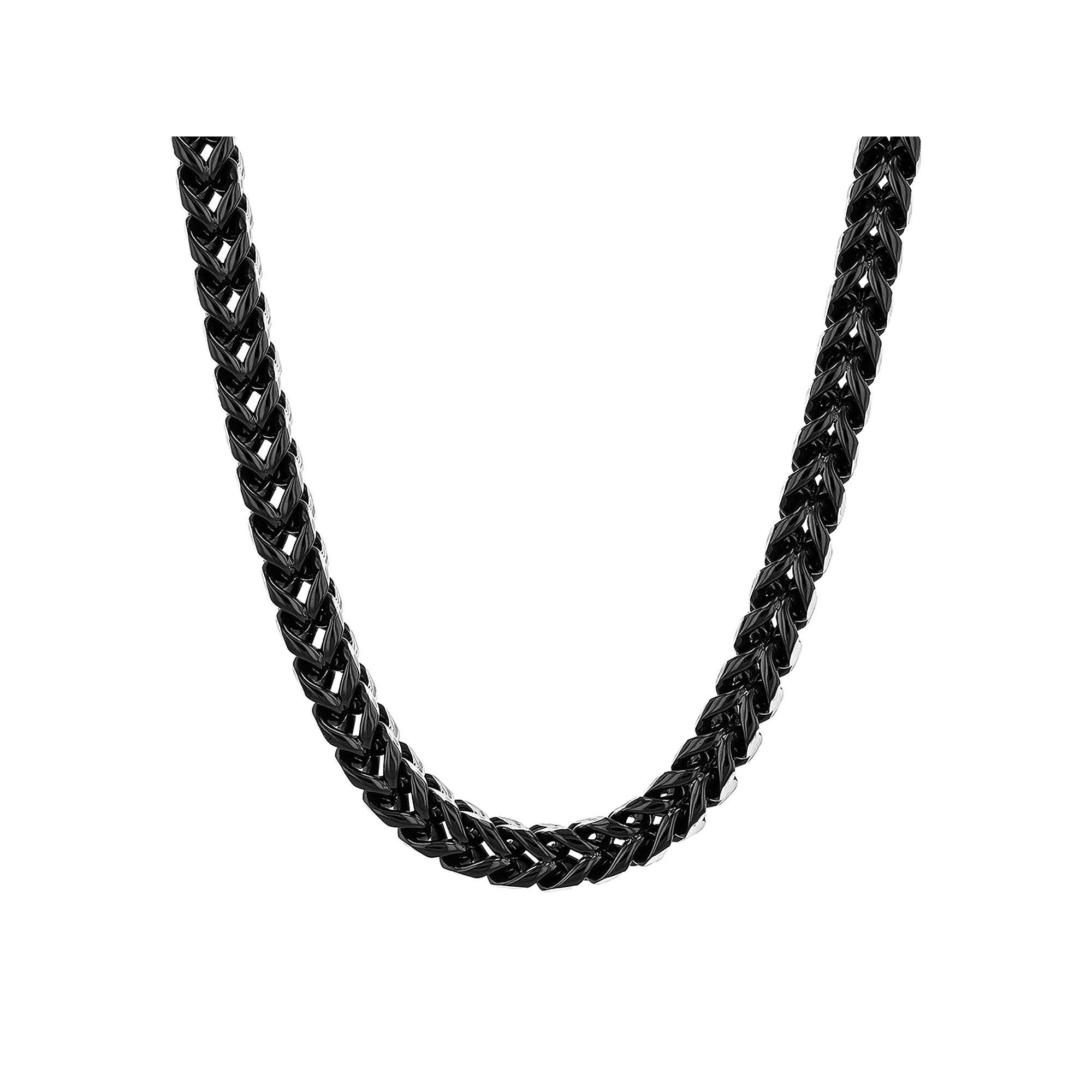 Men's Jewelry Nation Franco Link Chain Necklace, Size: 24", Black Two Tone Product Image