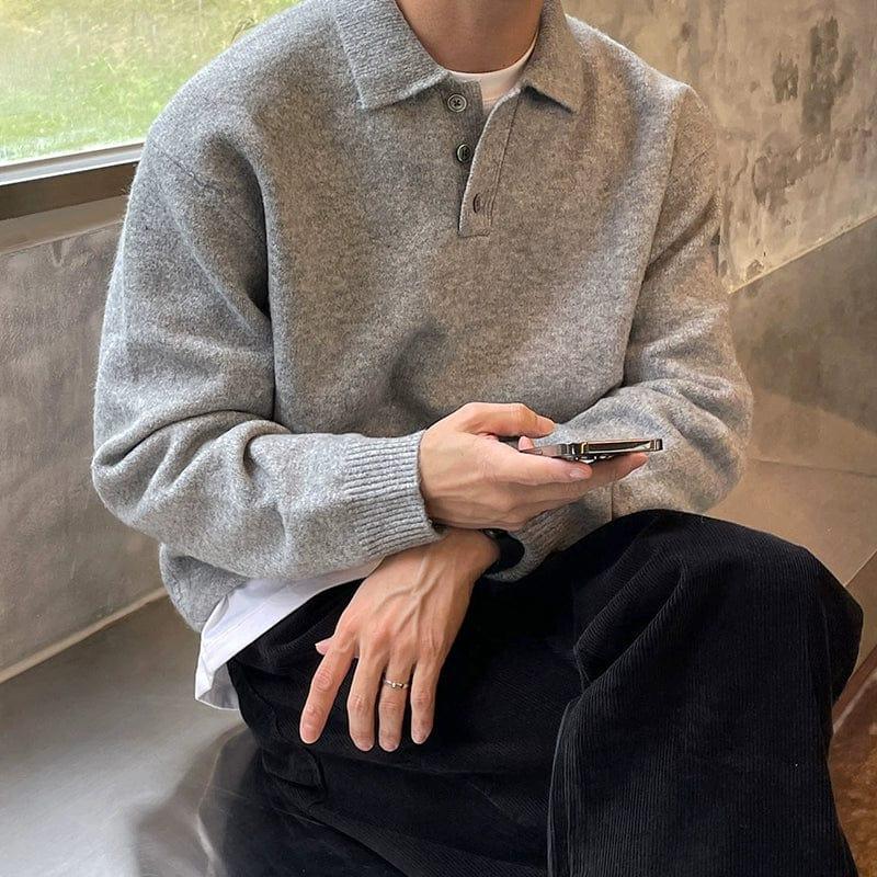 RT No. 10900 COLLAR POLO SWEATER Product Image