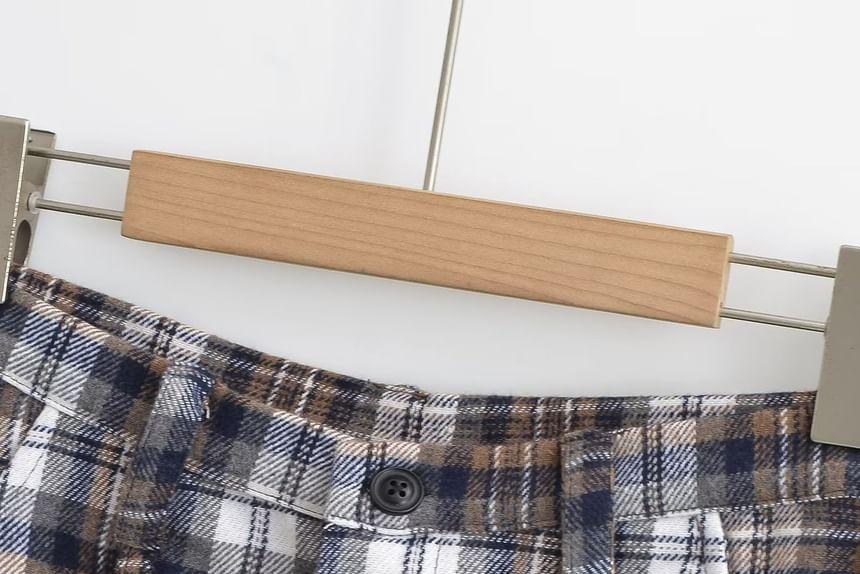 Low Rise Plaid Mini Pencil Skirt Product Image