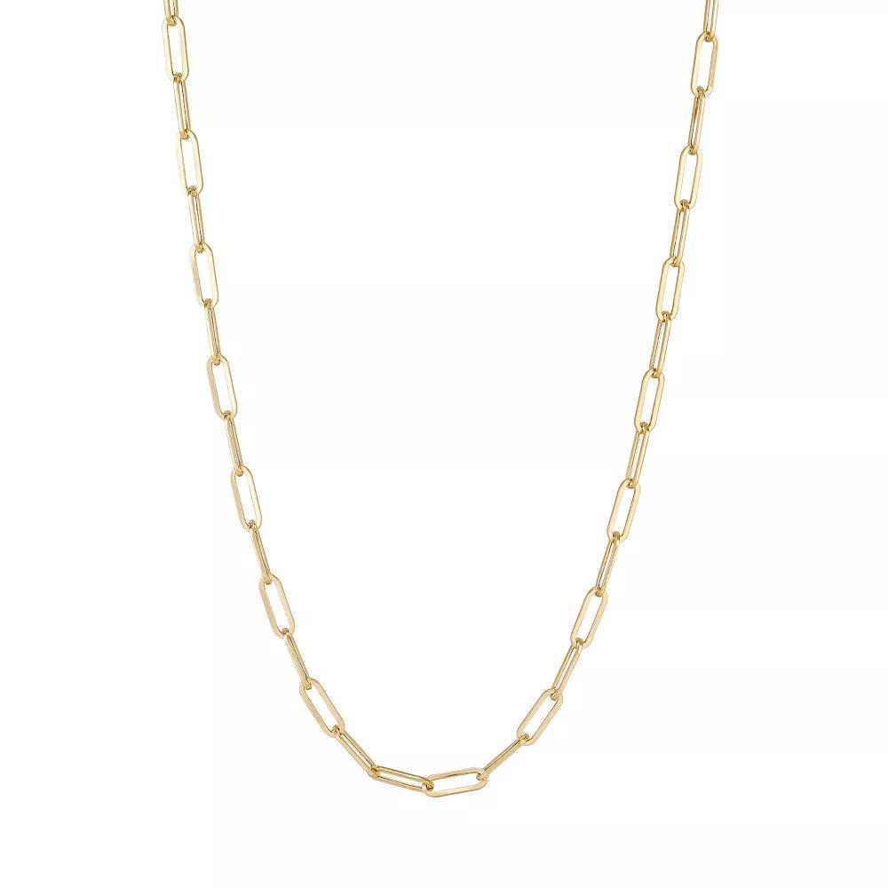 Everlasting Gold 10k Gold 2.4 mm Paperclip Chain Necklace, Womens Product Image