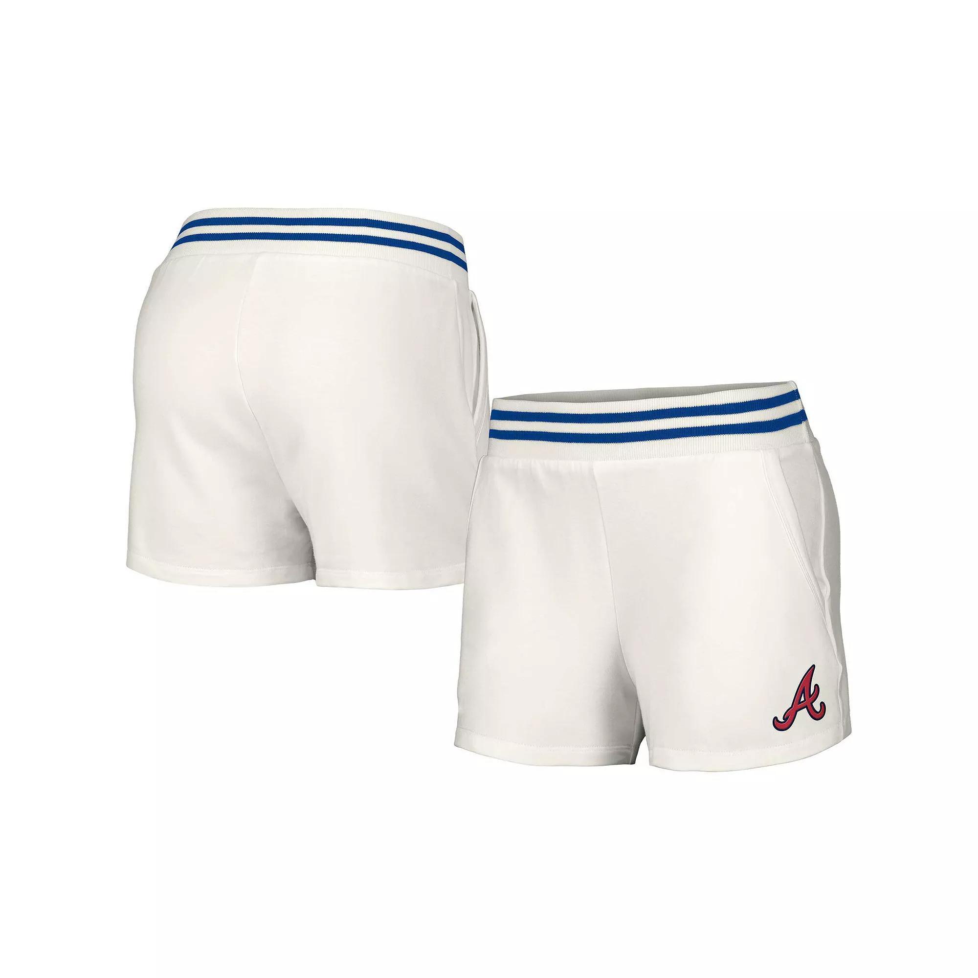 Women's Lusso Style  White Atlanta Braves Maeg Tri-Blend Pocket Shorts, Size: Medium Product Image