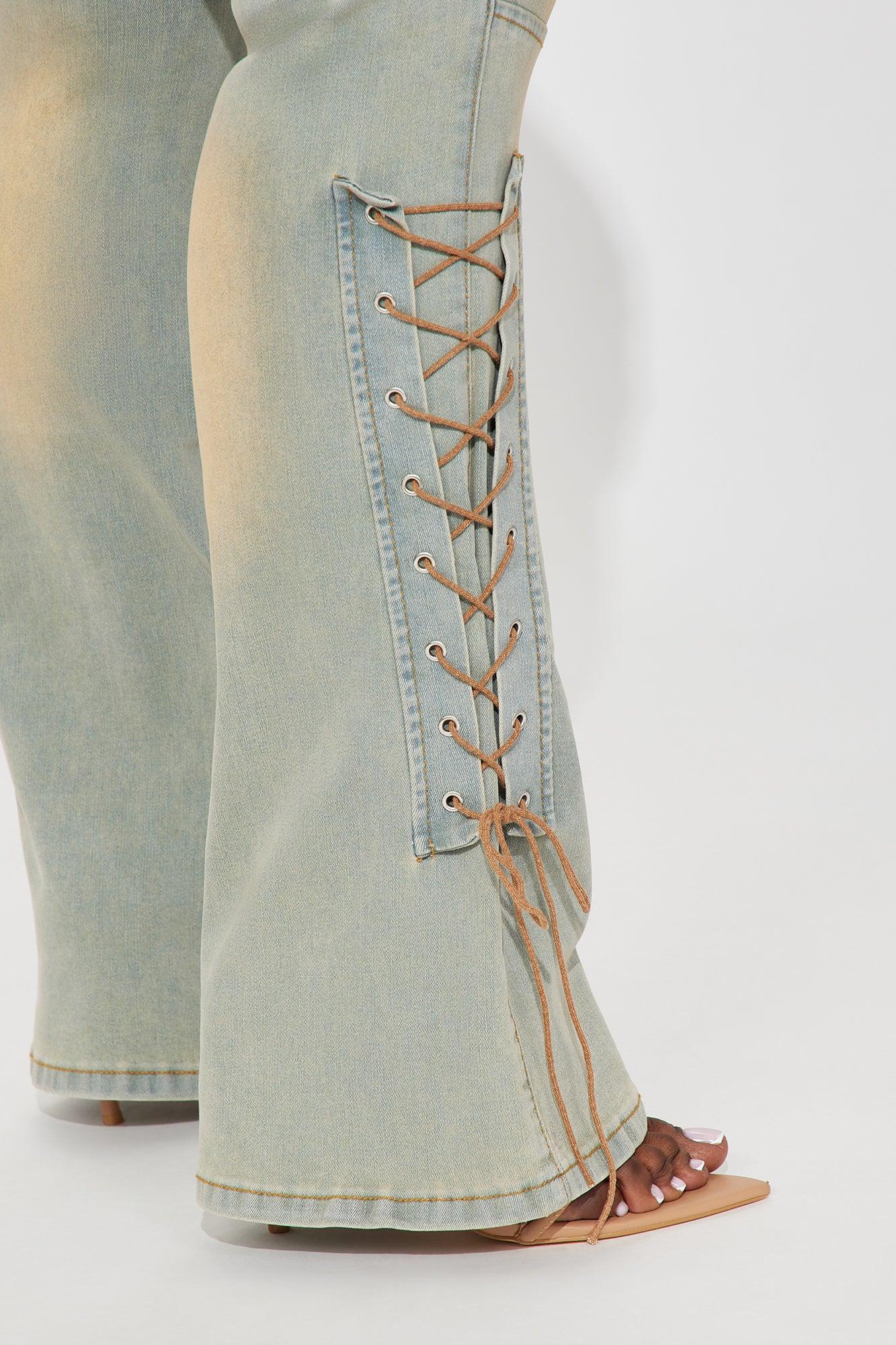 Tongue Tied Tinted Flare Jeans - Vintage Wash Product Image