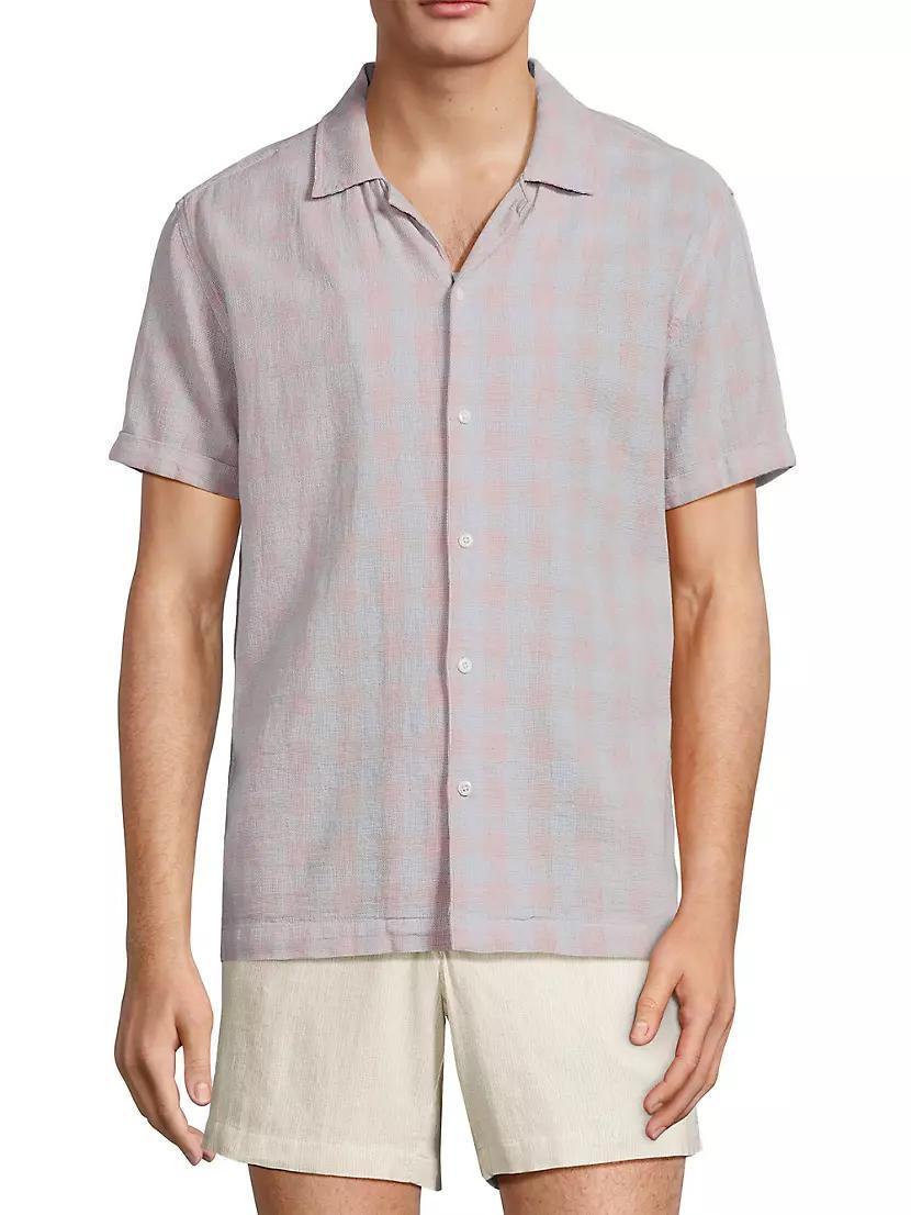 Dresden Gingham Cotton Camp Shirt Product Image