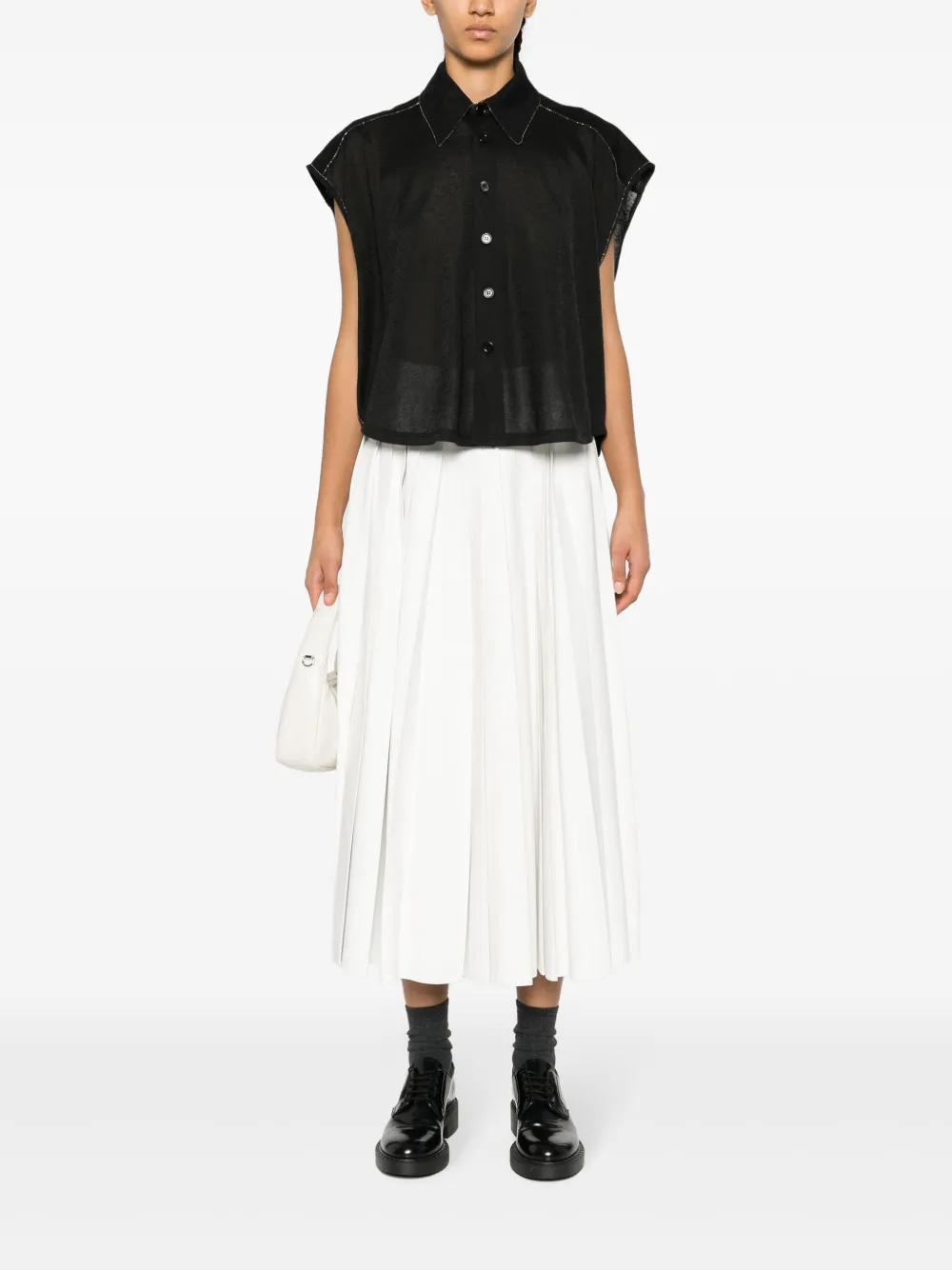 FABIANA FILIPPI Fine-knit Sleeveless Shirt In Black Product Image