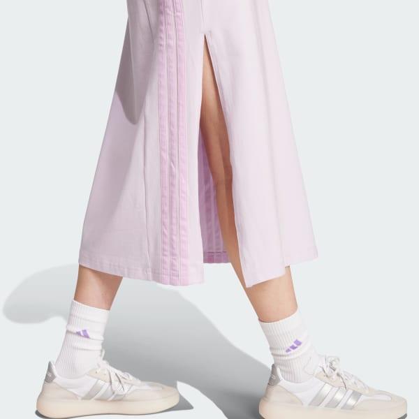 Women's adidas 3-Stripes Long Racerback Sportswear Dress, Size: XS, Clear Pink White Product Image