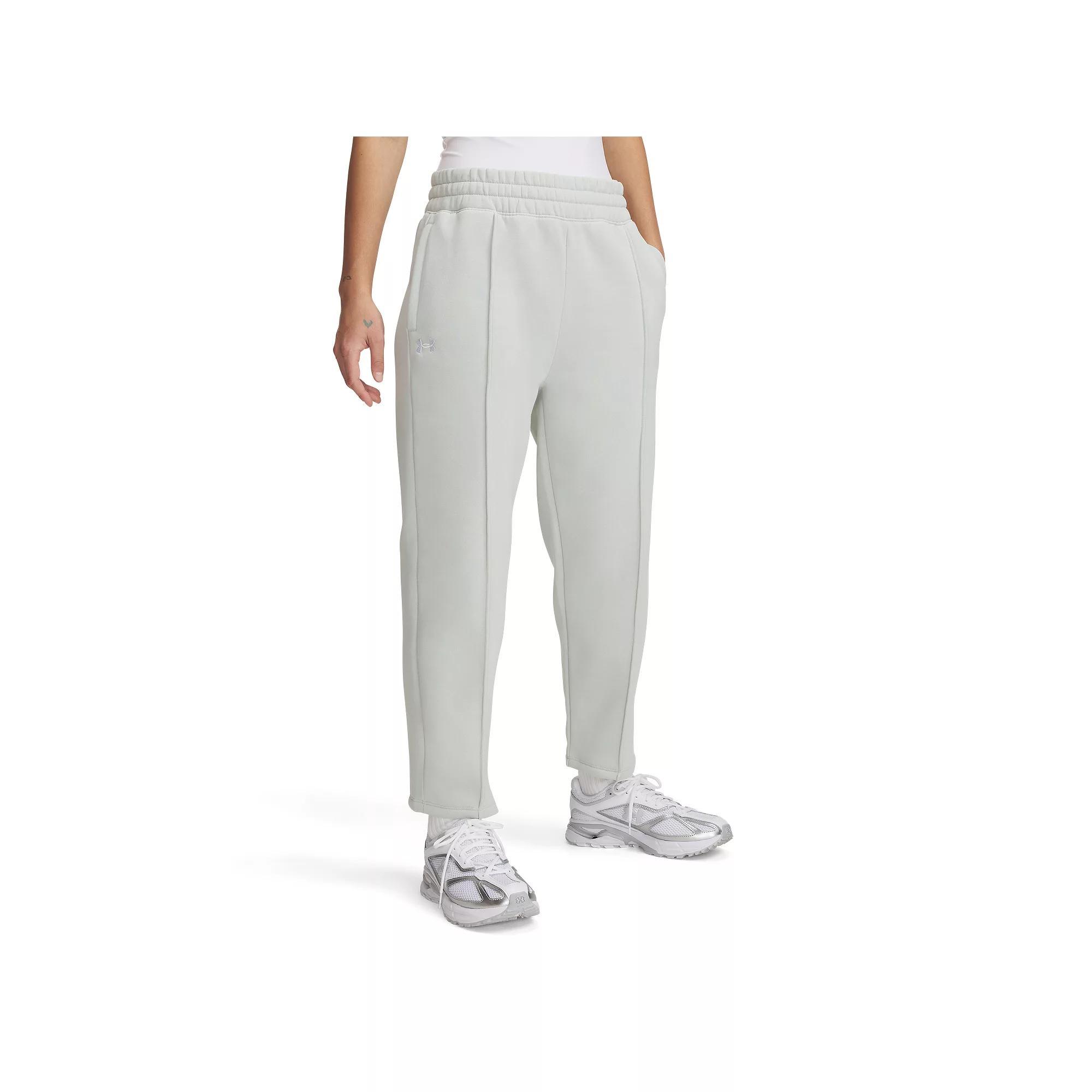 Women's Under Armour Rival Fleece Pintuck Ankle Pants, Size: Large, Hydro Green Product Image