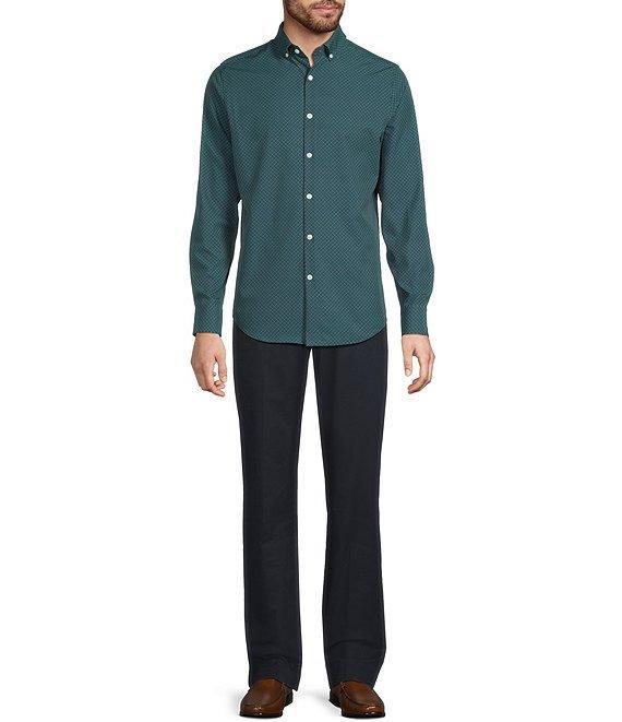 Murano Slim Fit Performance Stretch Geometric Print Long Sleeve Woven Shirt Product Image