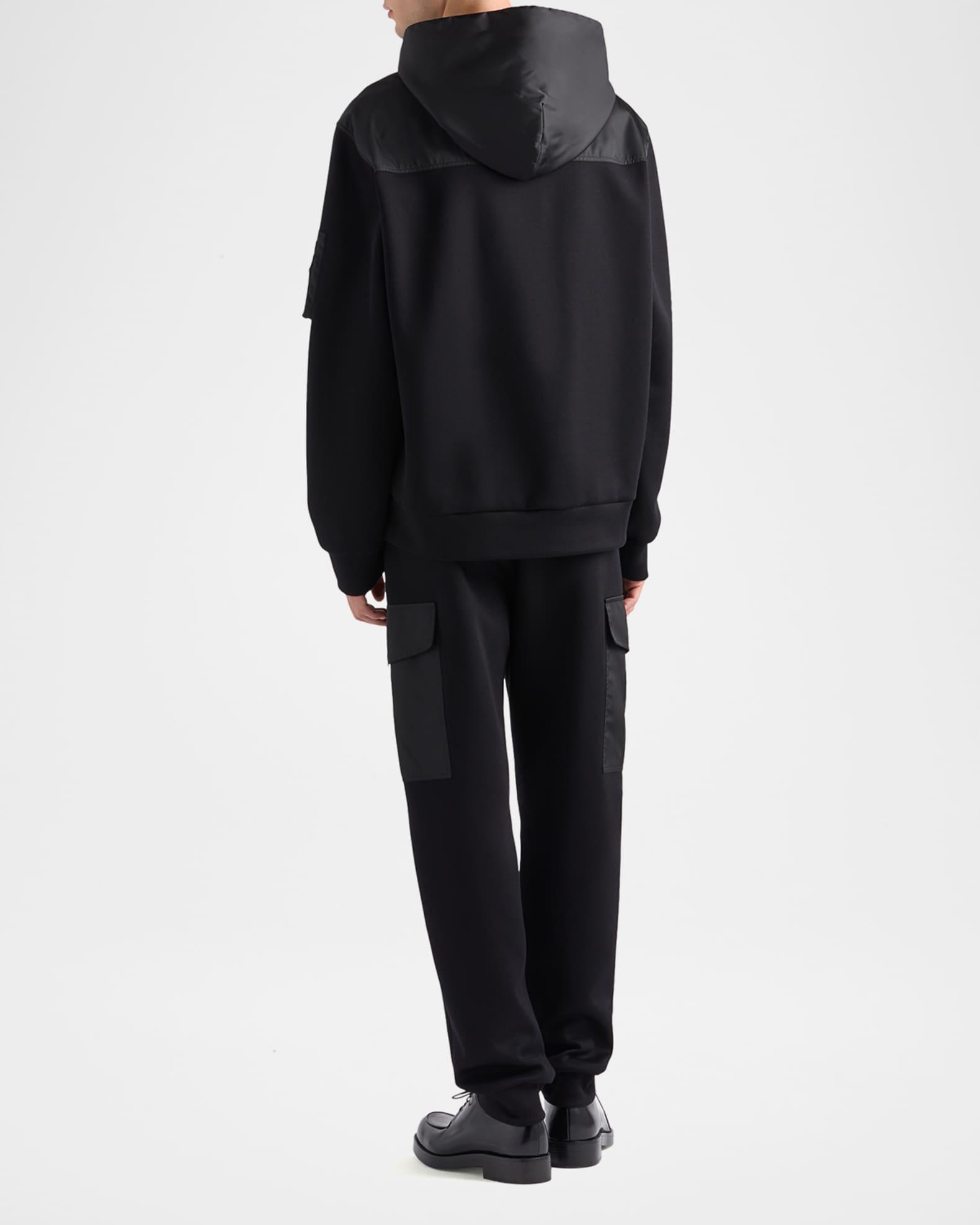 Men's Tonal Cotton and Nylon Hoodie Product Image