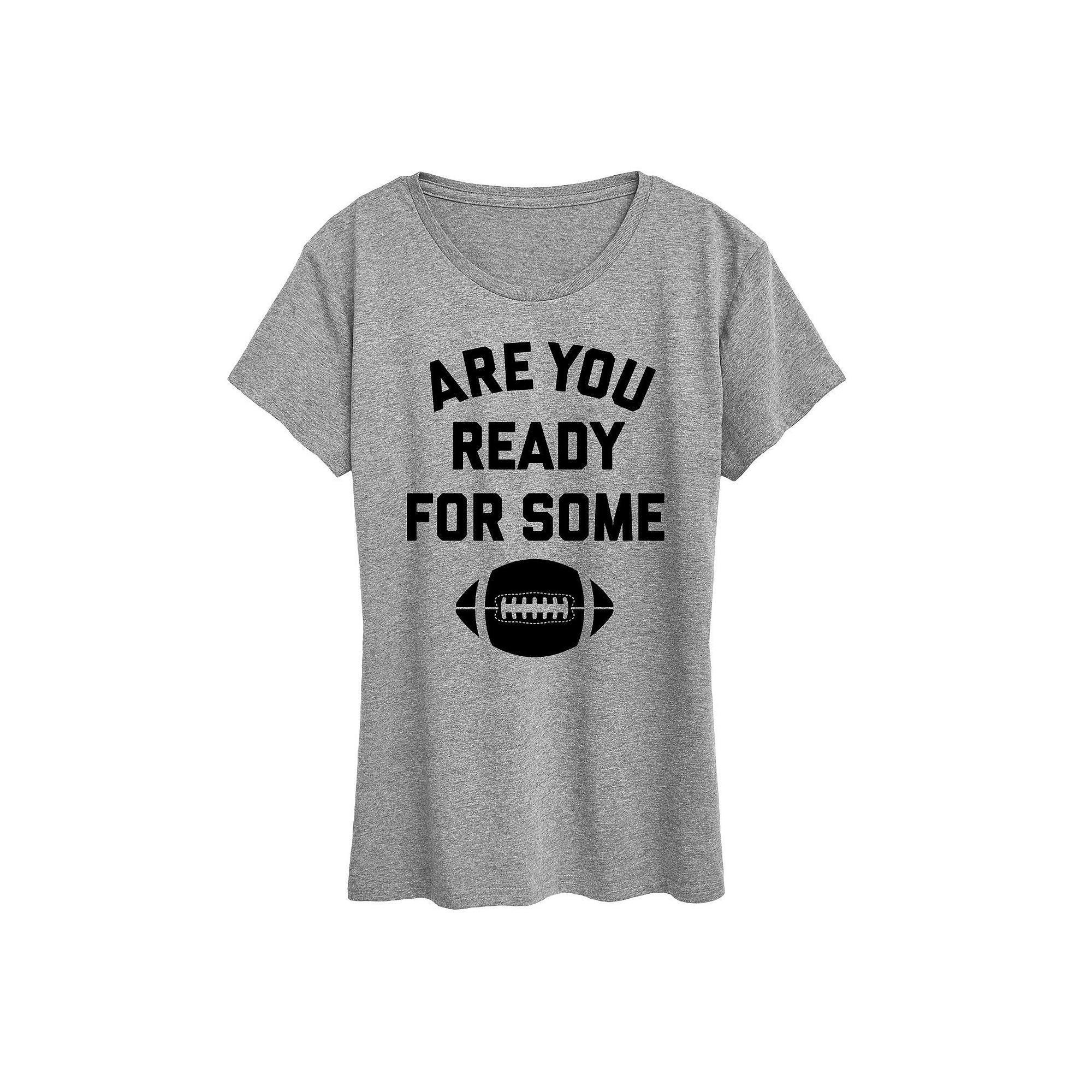 Womens Ready For Some Football Graphic Tee, Girls Grey Gray Product Image