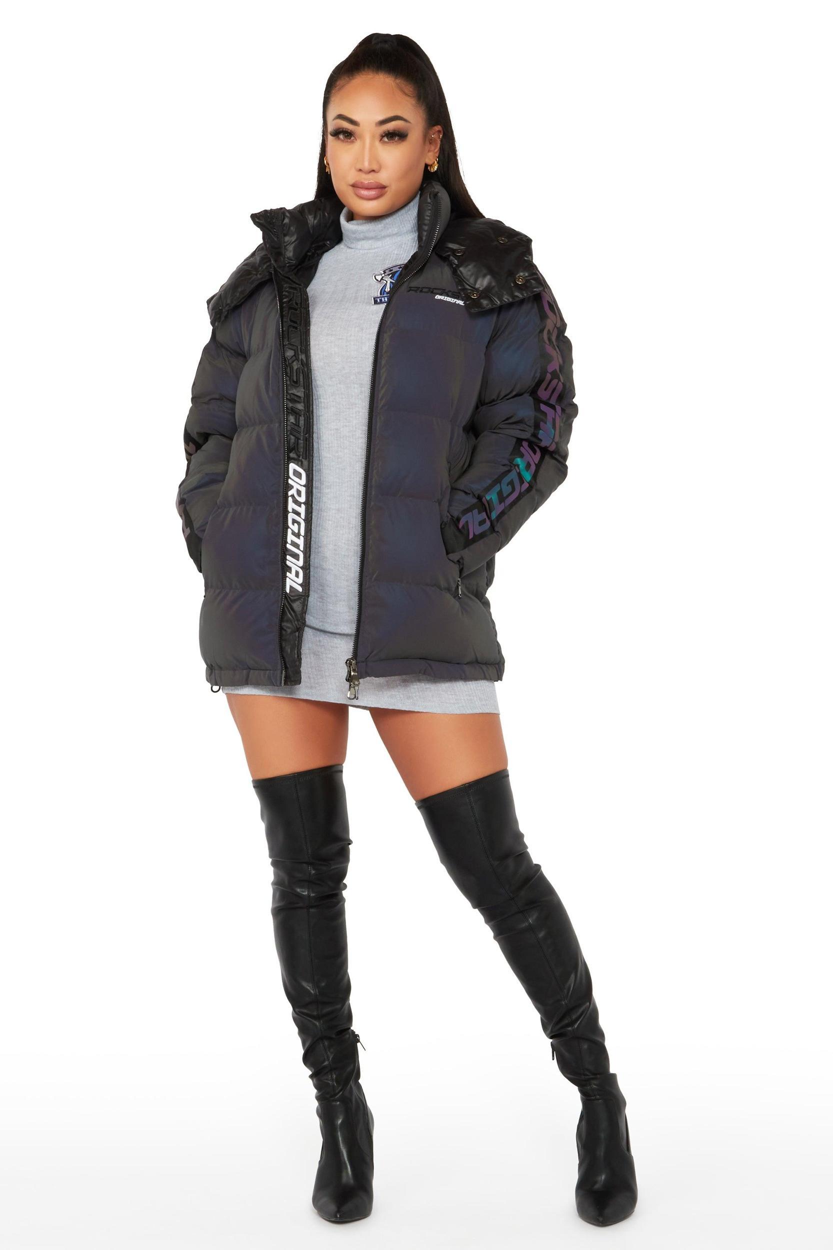 Nikita Reflective Black Long Puffer Jacket Female Product Image
