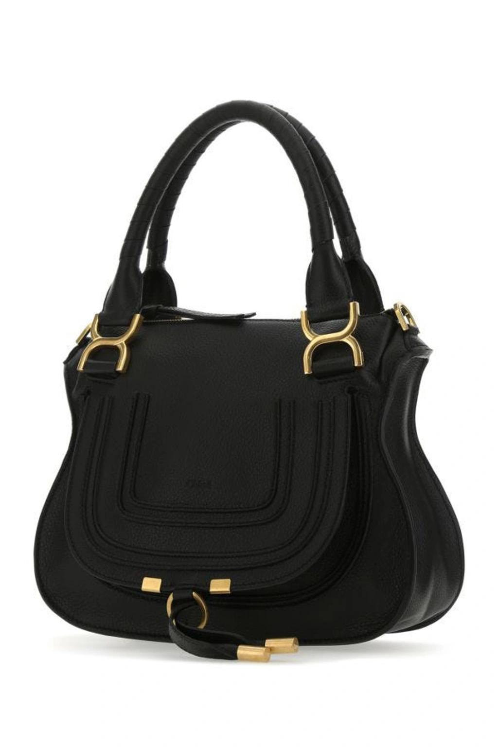 CHLOÉ Chloe Woman Black Leather Medium Marcie Handbag Product Image