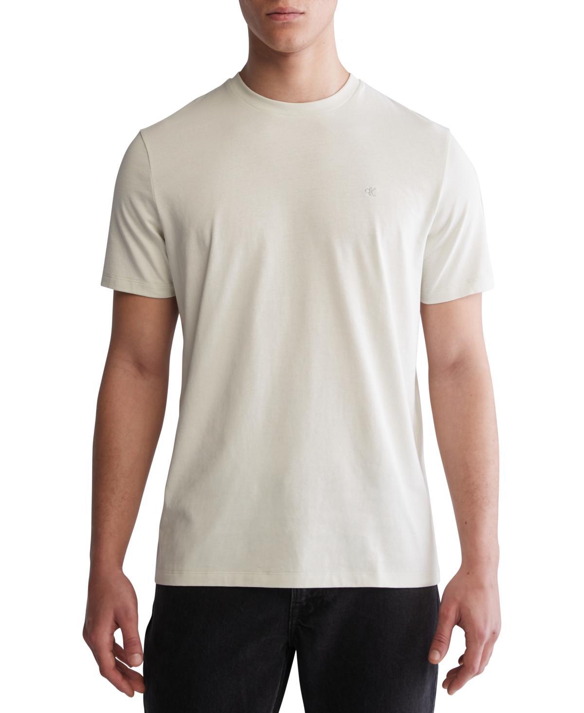 Calvin Klein Men's Smooth Cotton Monogram Logo T-Shirt - Grey - XXL Product Image
