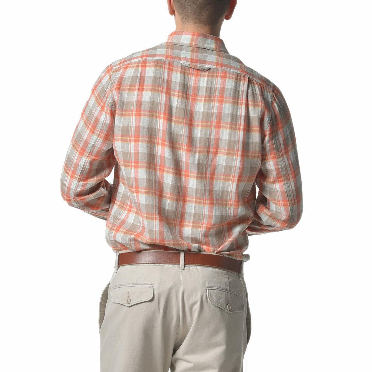 Dorset Herringbone Shirt - Orange Khaki Blue Herringbone (Final Sale)* Product Image