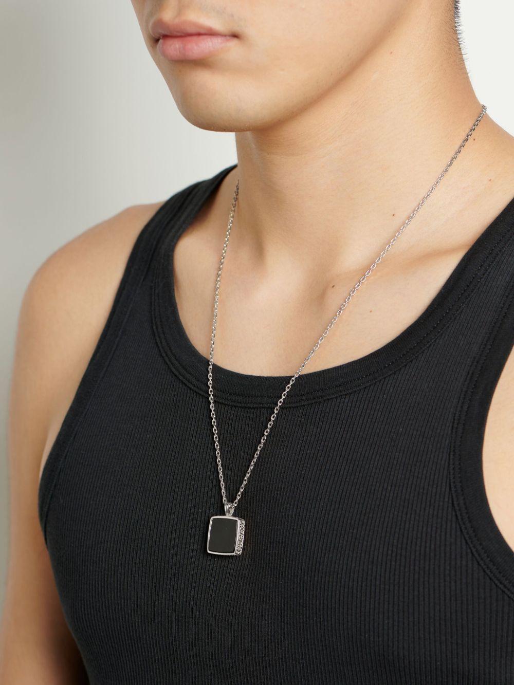 square onyx pendant necklace  Product Image