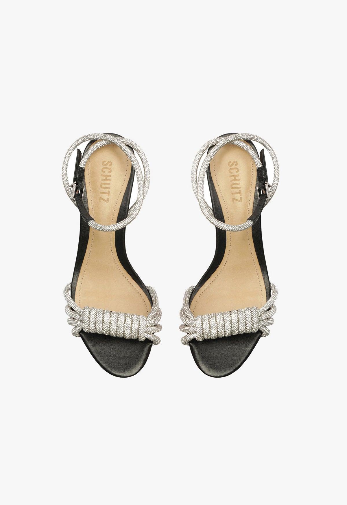 Jewell Mid Block Nappa Leather Sandal Female Product Image