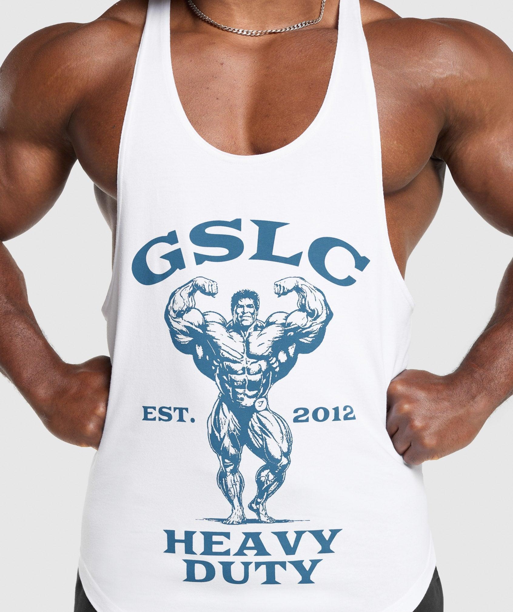 Gymshark Heavy Duty Stringer - White Male Product Image