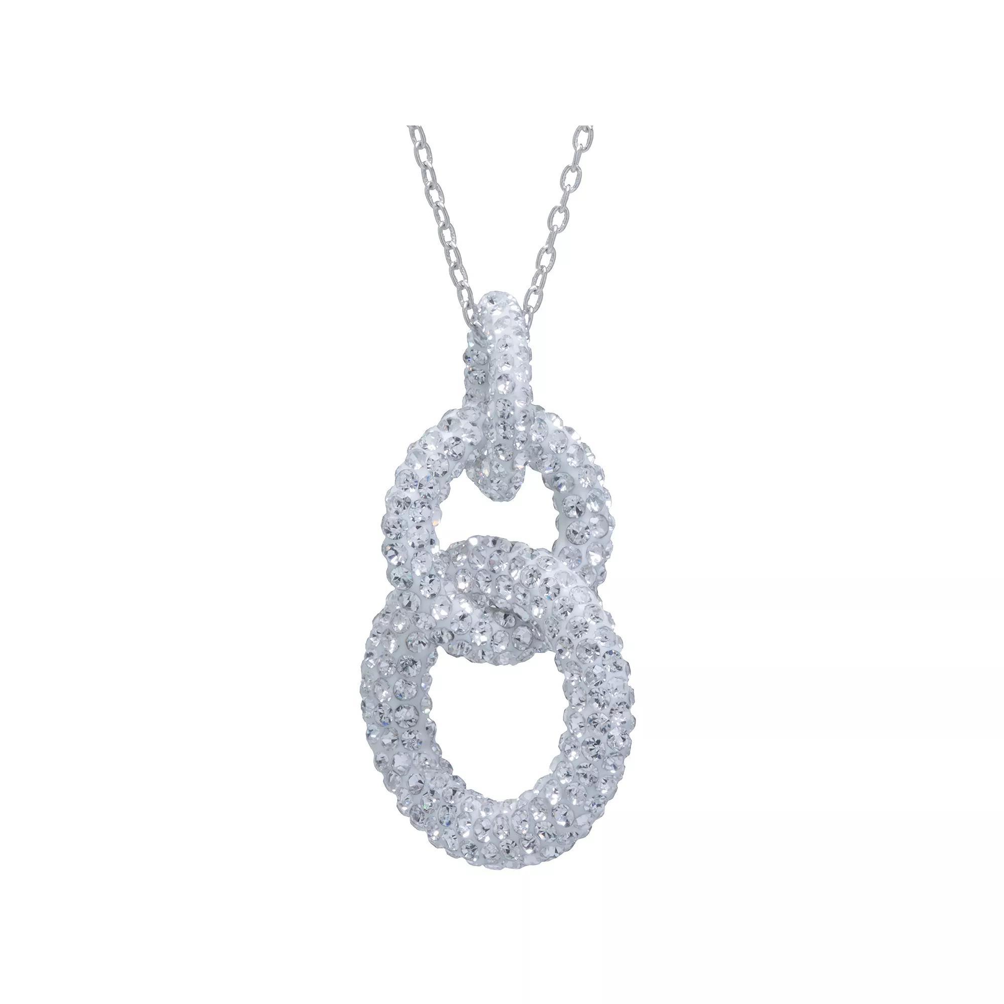 Athra NJ Inc Sterling Silver Crystal Interlocking Links Pendant Necklace, Women's, Size: 18", Silver Tone Product Image