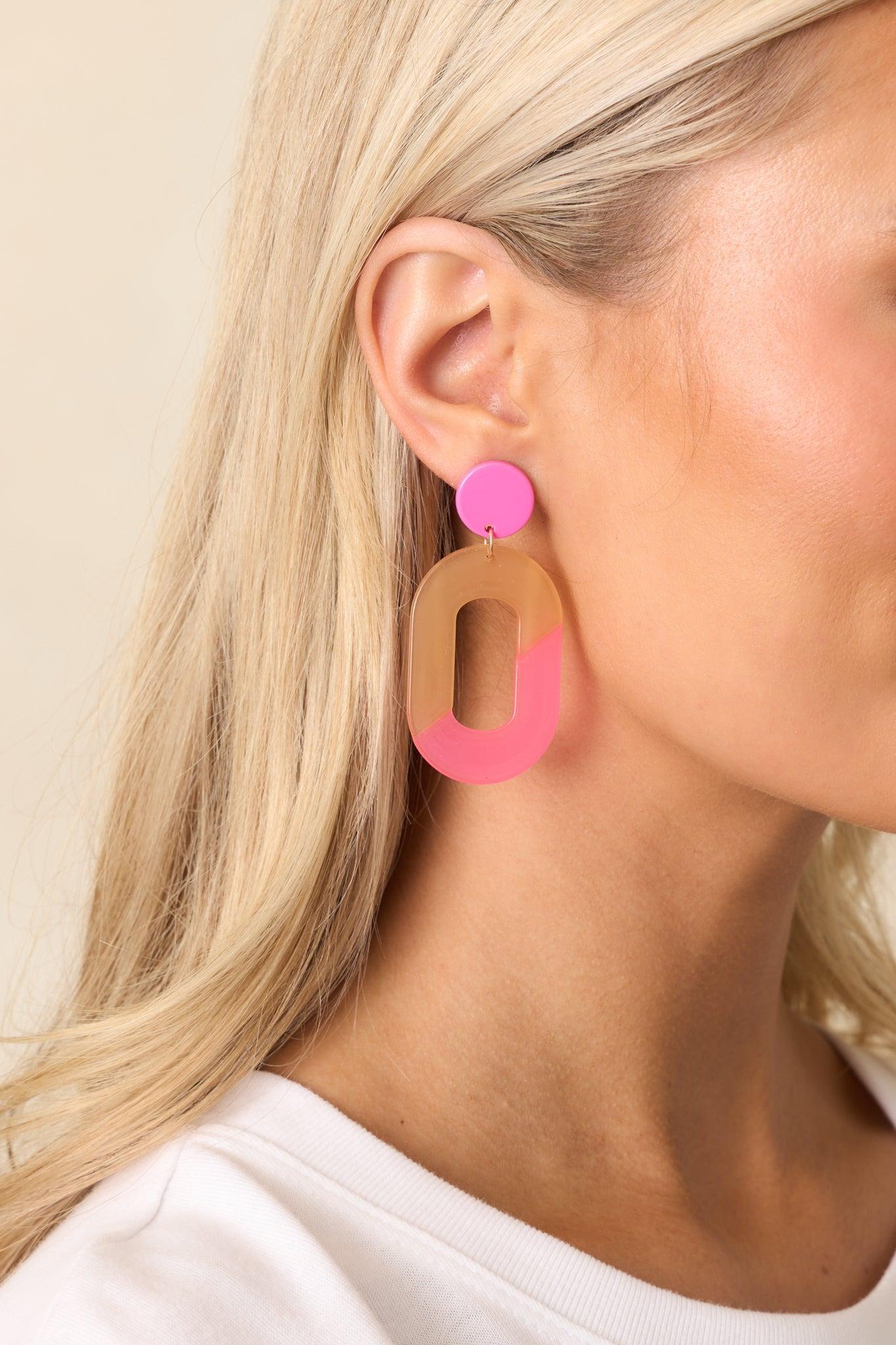 Make It Yours Pink Drop Earrings Product Image
