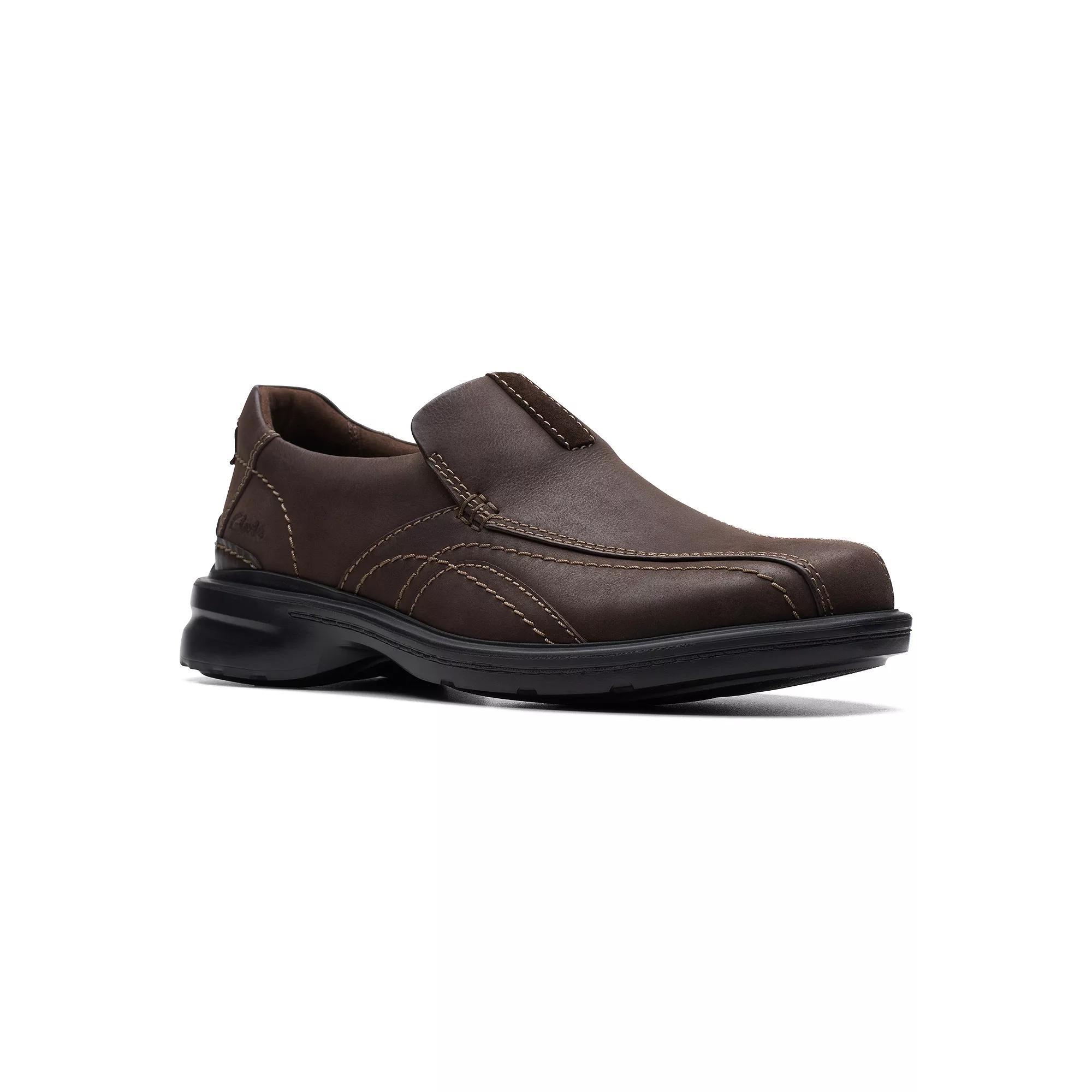 Clarks® Gessler Step Men's Leather Loafers, Size: 10.5 Wide, Dark Brown Product Image