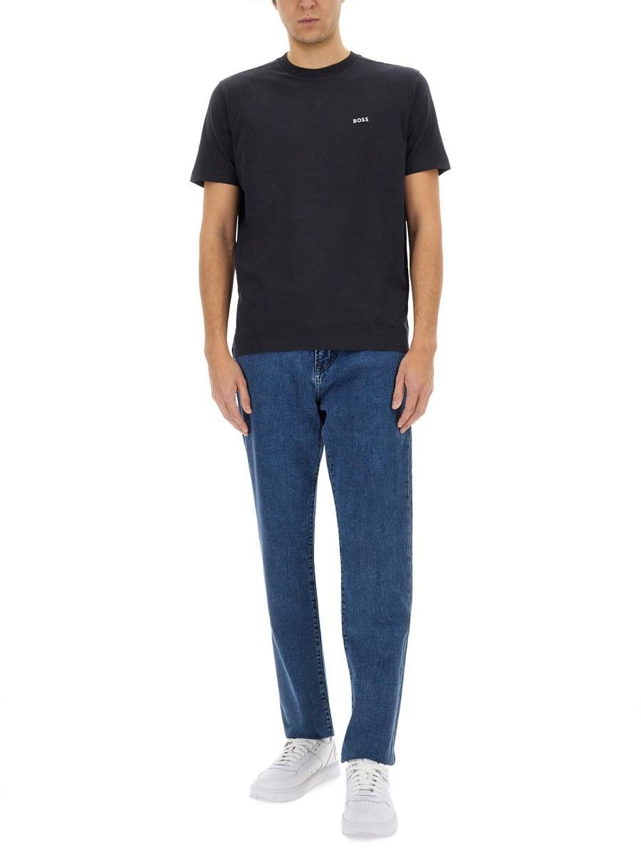 HUGO BOSS T-shirt With Logo In Blue Product Image
