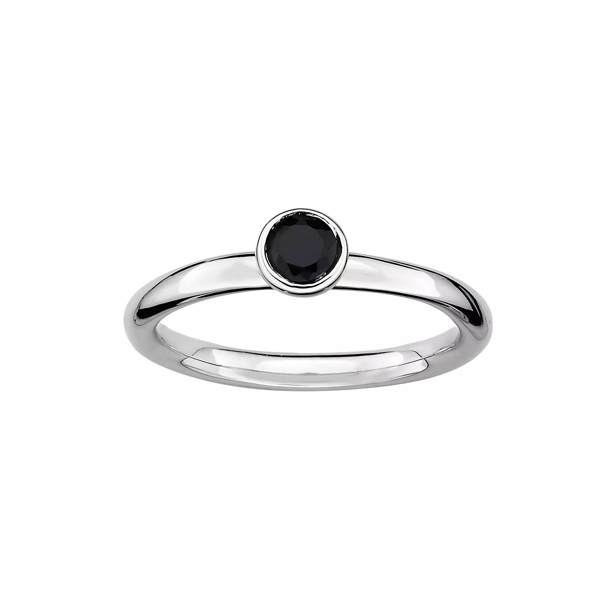 Stacks & Stones Sterling Sterling Silver Lab-Created Sapphire Stack Ring, Women's, Size: 5, Blue Product Image