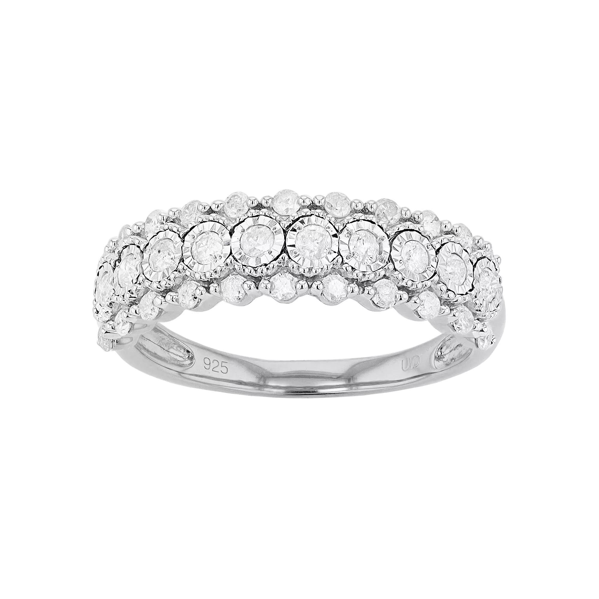 Sterling Silver 1/2 Carat T.W. Diamond Ring, Women's, Size: 7 Product Image