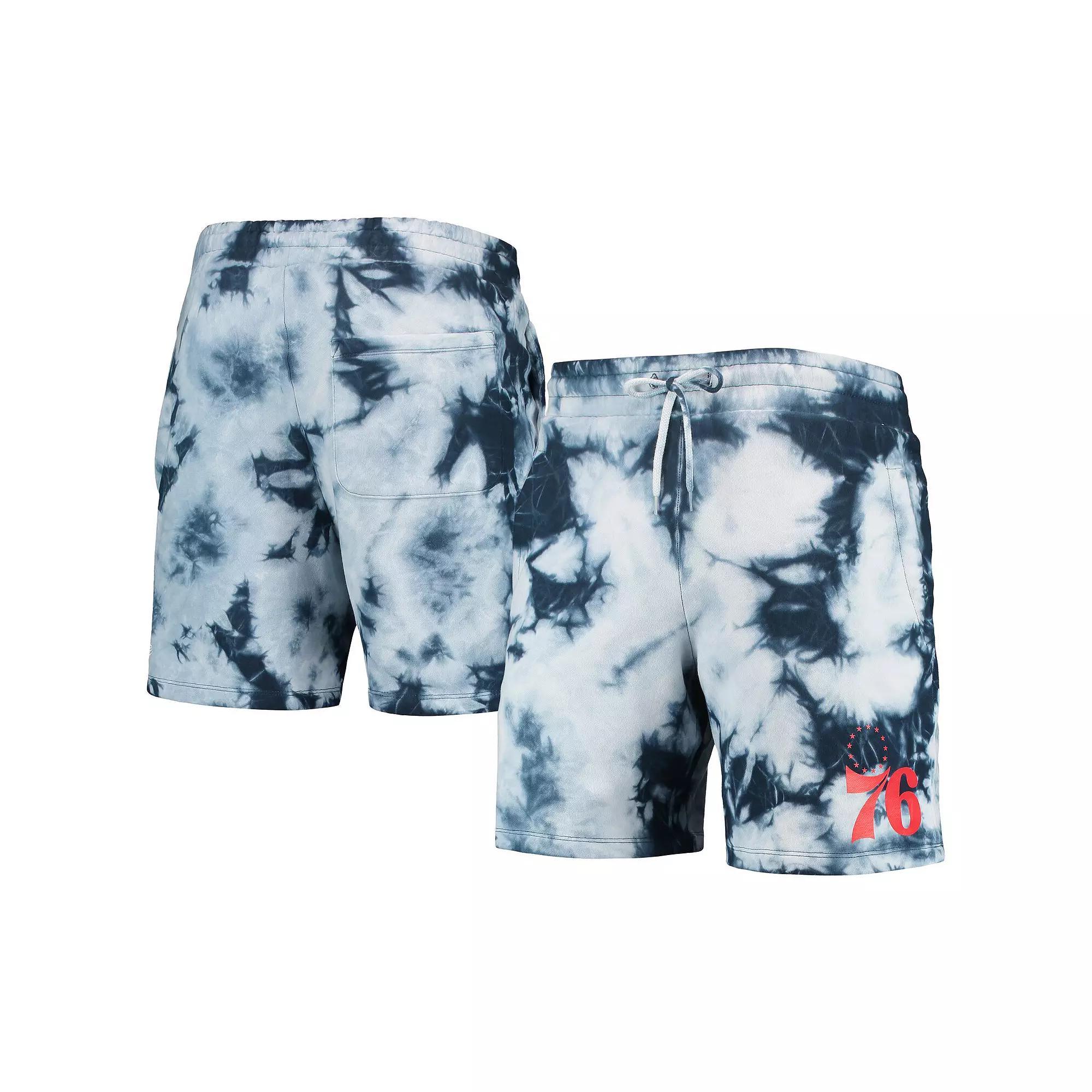 Men's New Era Royal Philadelphia 76ers Fleece Tie-Dye Shorts, Size: Medium, 76r Blue Product Image