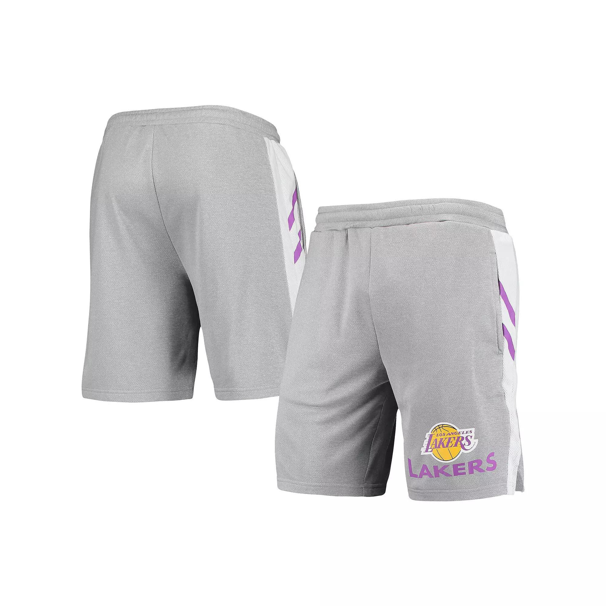 Men's Concepts Sport Gray Los Angeles Lakers Stature Shorts, Size: 2XL, Grey Product Image