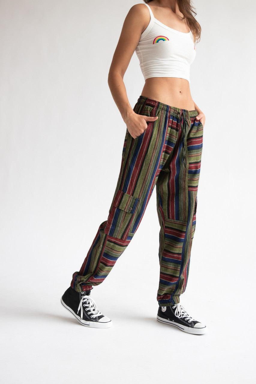 Striped Cargo Joggers Product Image