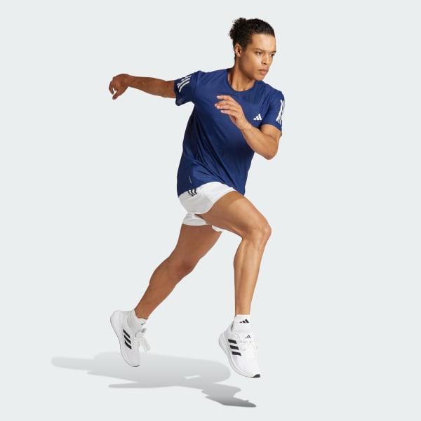 Mens adidas Own The Run Short Sleeve Tee Aurora Red Product Image