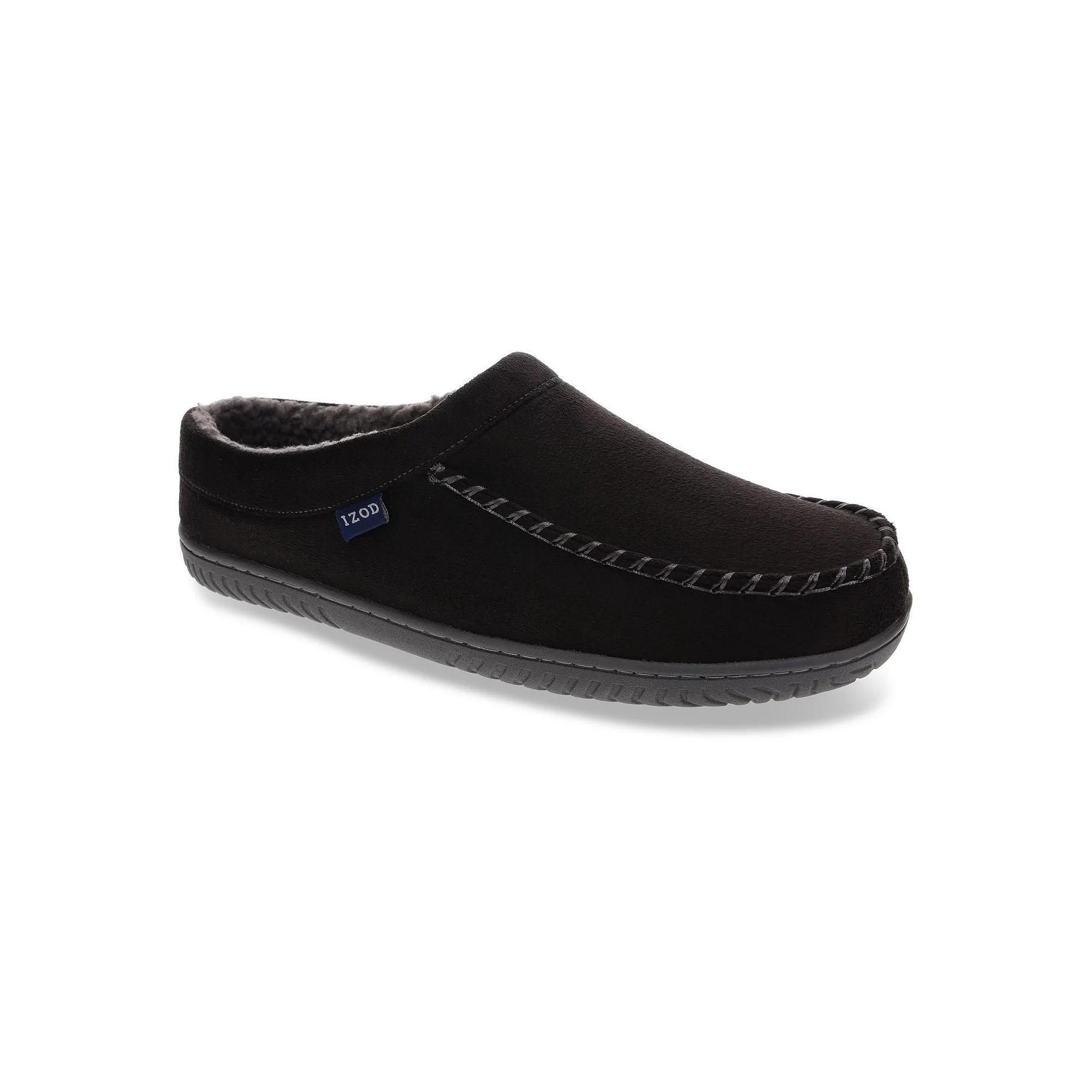 IZOD Men's Knit Clog Slippers, Size: 8, Black Product Image