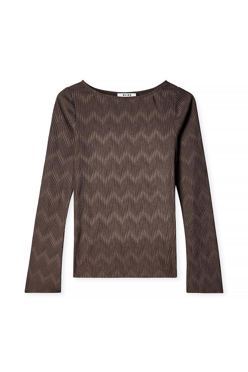 Long Sleeve Pleated Top Product Image