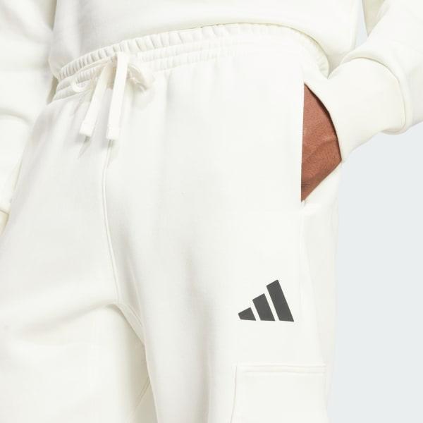 adidas ALL SZN Fleece Graphic Loose Cargo Pants Off White 2XL Mens Product Image