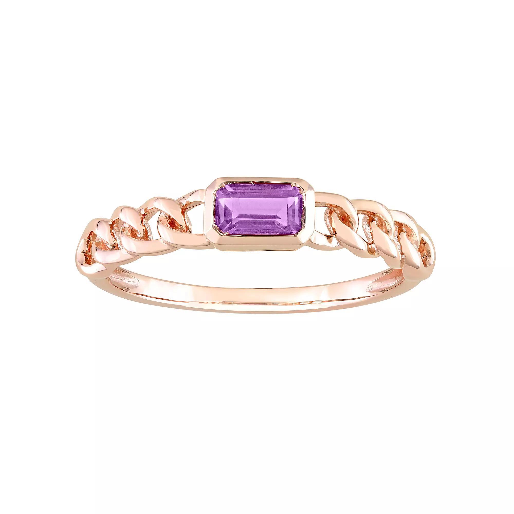 Stella Grace 10k Rose Gold Amethyst Link Ring, Women's, Size: 5, 10k Rsgold Product Image