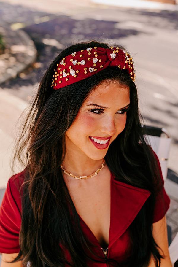 Effortless Radiance Embellished Headband In Wine Product Image