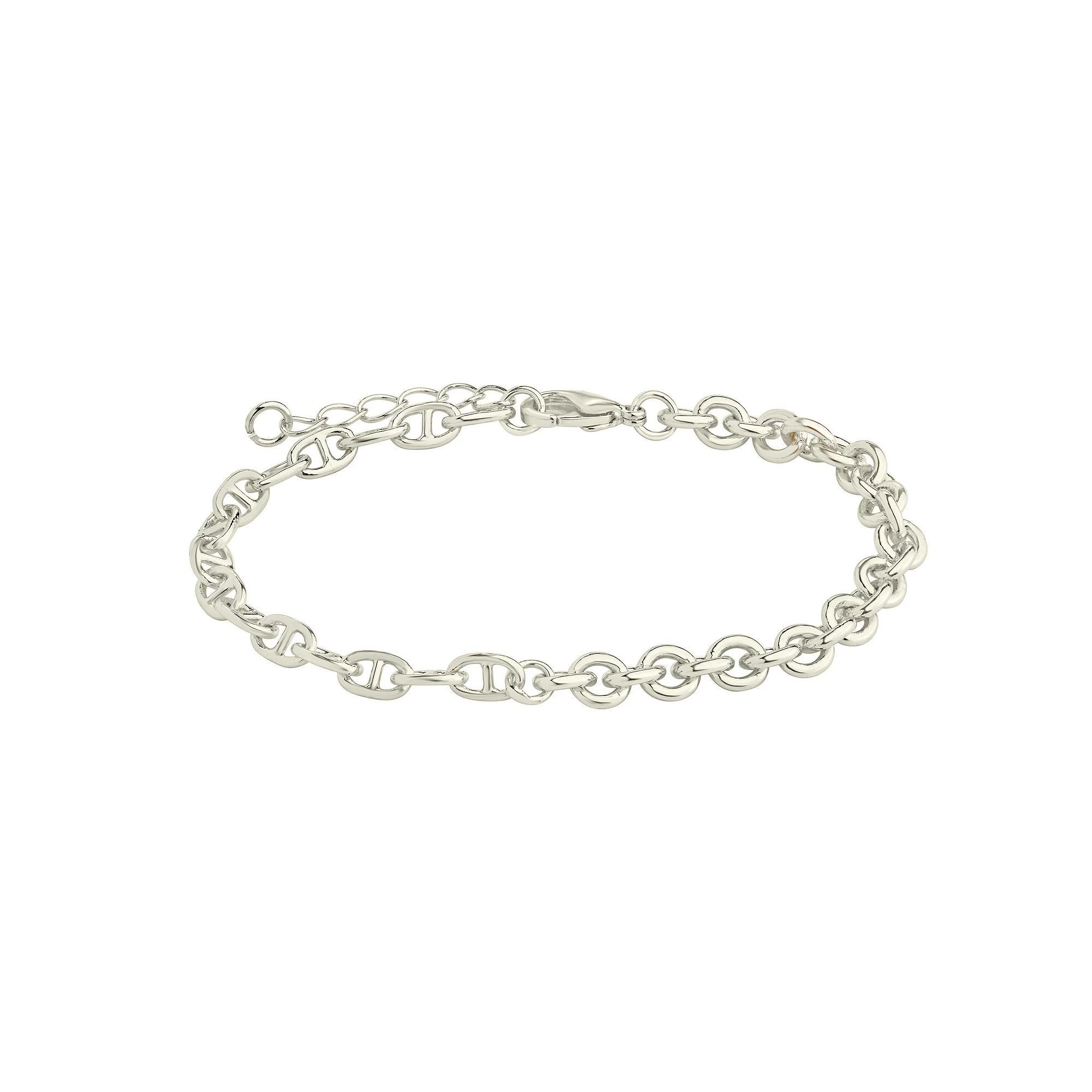 MC Collective Elegant Chain Bracelet, Women's, Size: 6", Silver Tone Product Image