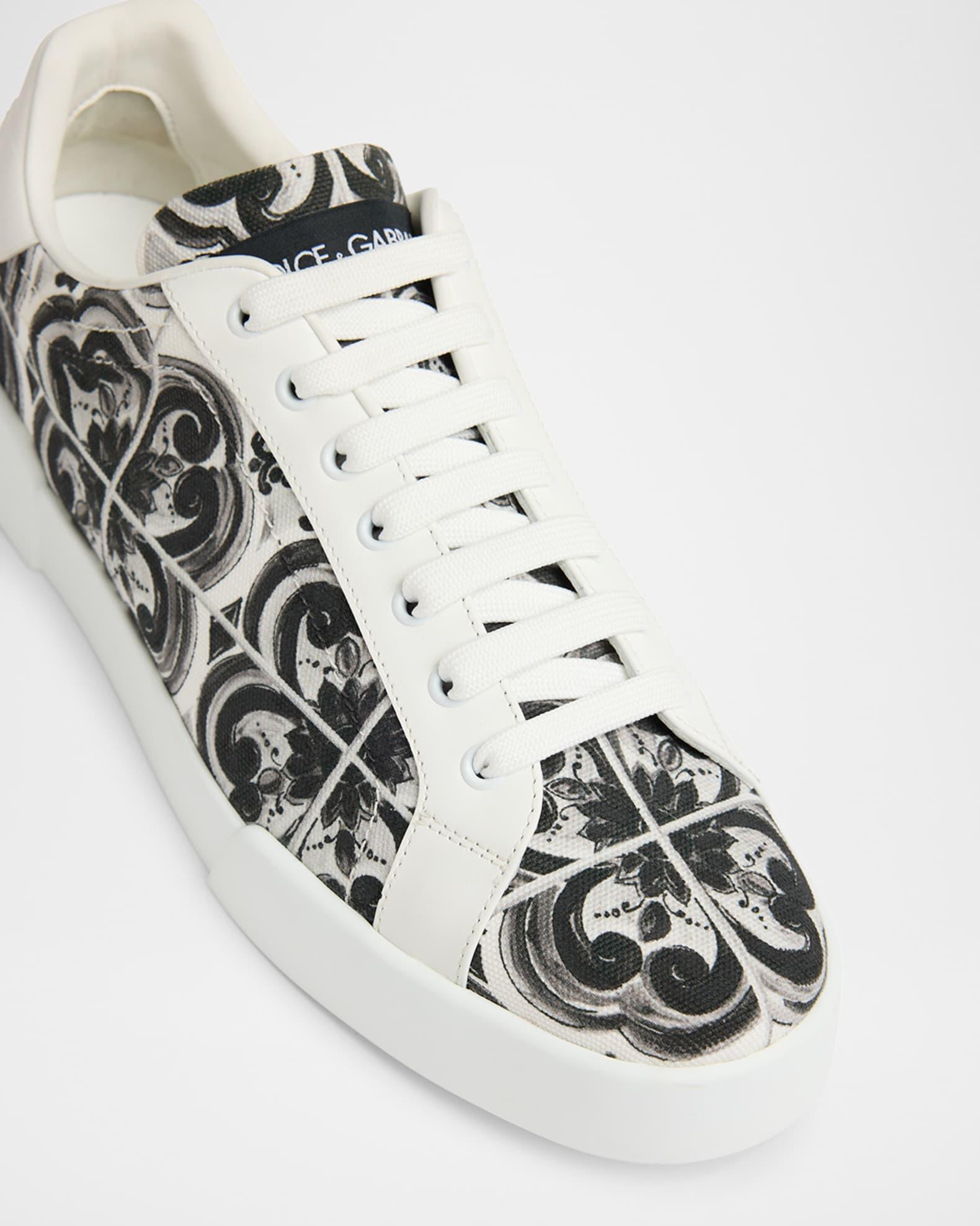 Men's Portofino Low-Top Printed Canvas Sneakers Product Image