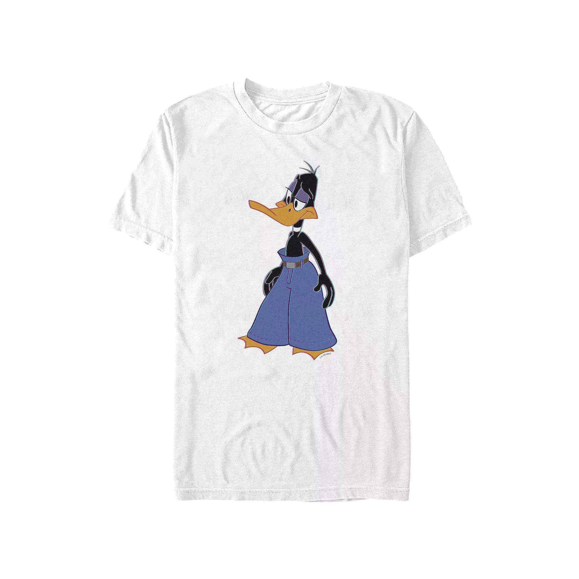 Big & Tall Looney Tunes Daffy Duck Wearing Mall Pants Graphic Tee, Men's, Size: 5XB, White Product Image