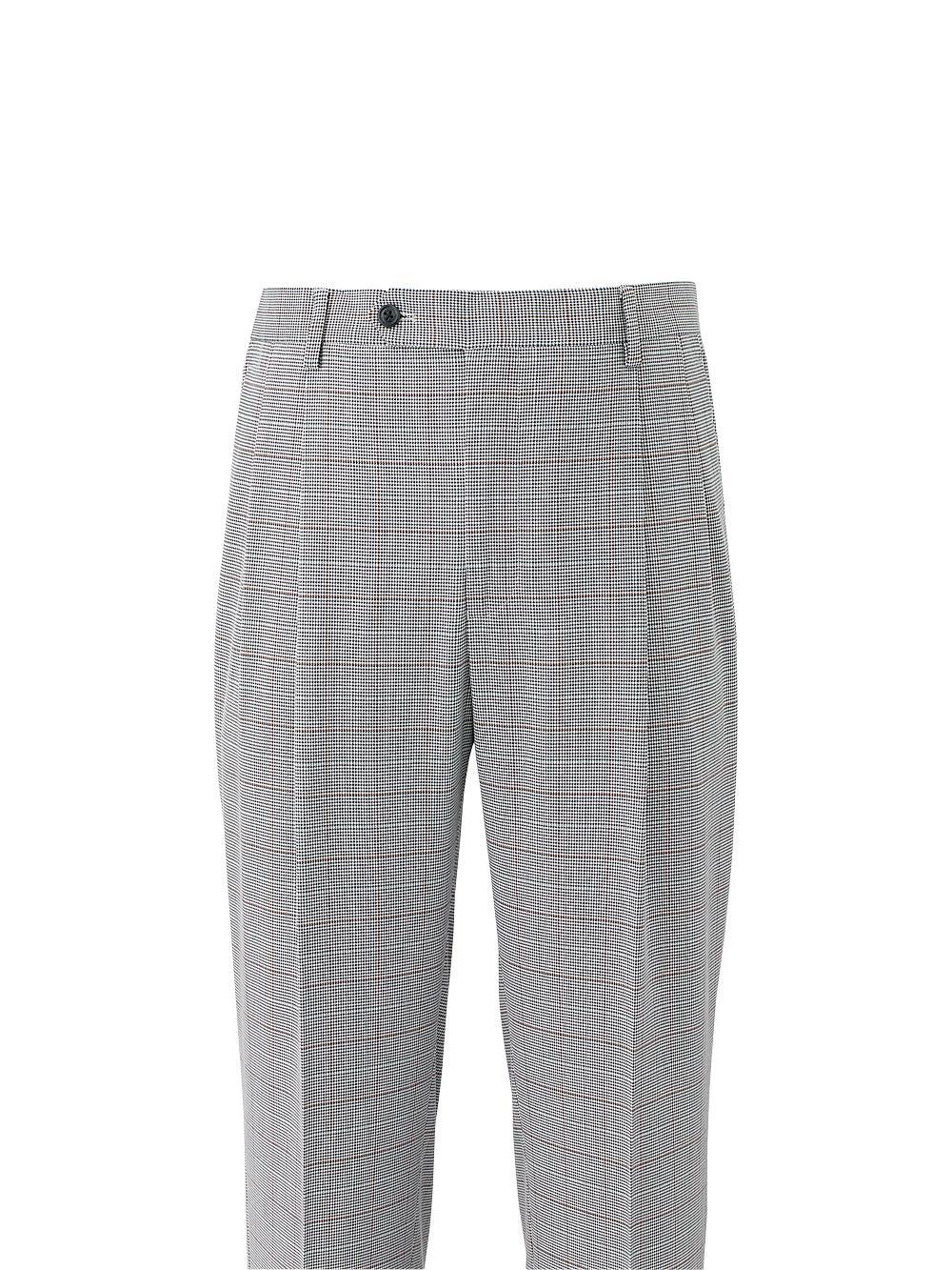 Microfiber Houndstooth Pleated Pants - Black/white Houndstooth Product Image