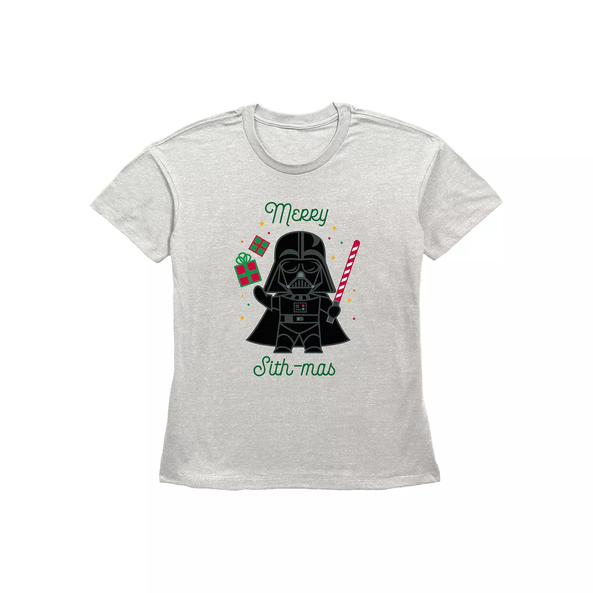 Women's Star Wars Darth Vader Merry Sith-mas Graphic Tee, Size: XXL, Oatmeal Product Image