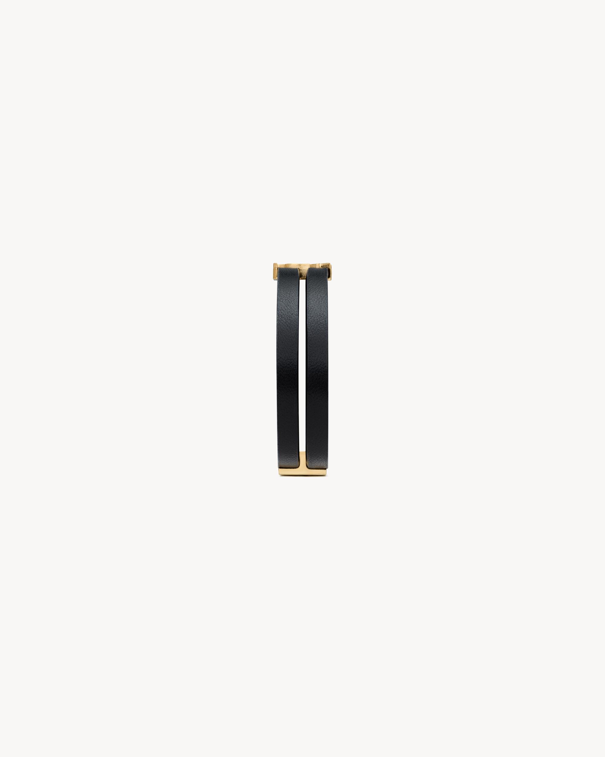 CASSANDRE double-strand bracelet in leather and metal Product Image