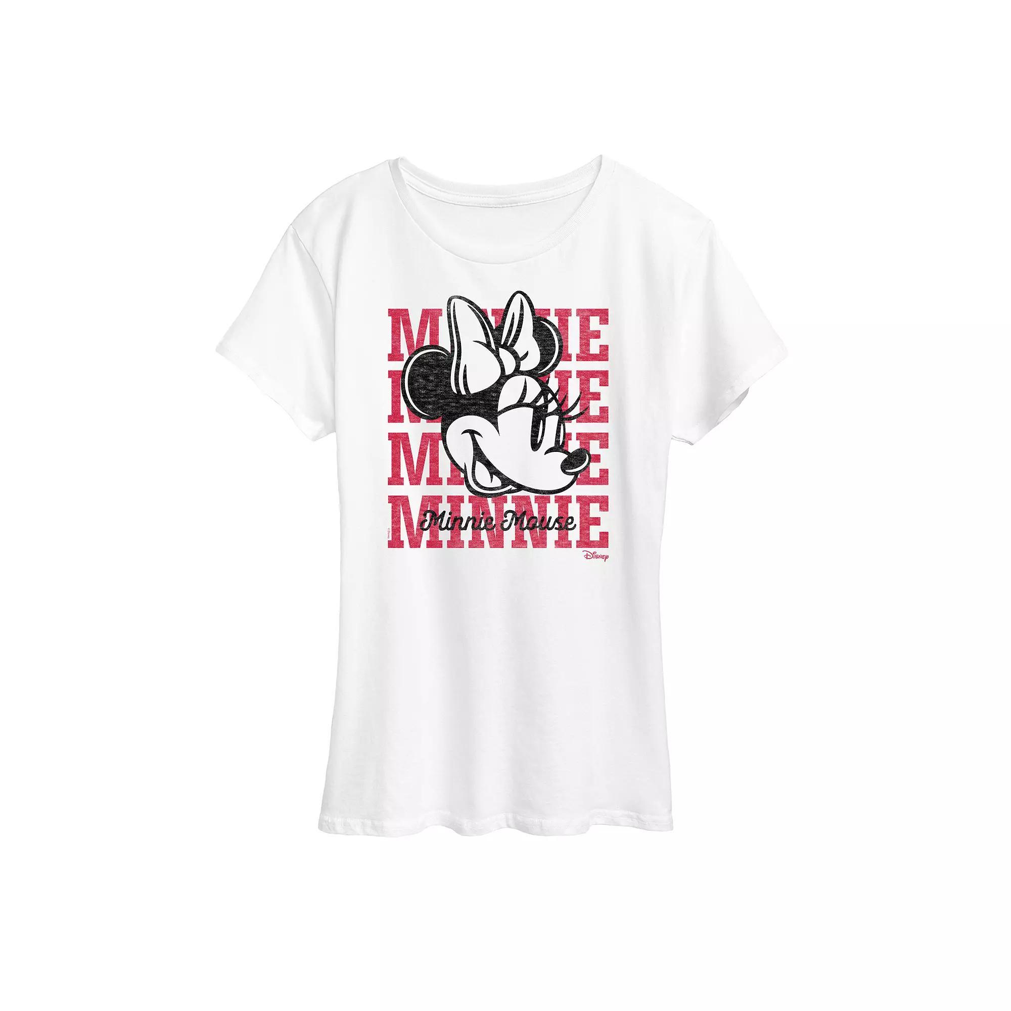 Disneys Minnie Mouse Womens Repeated Graphic Tee Product Image