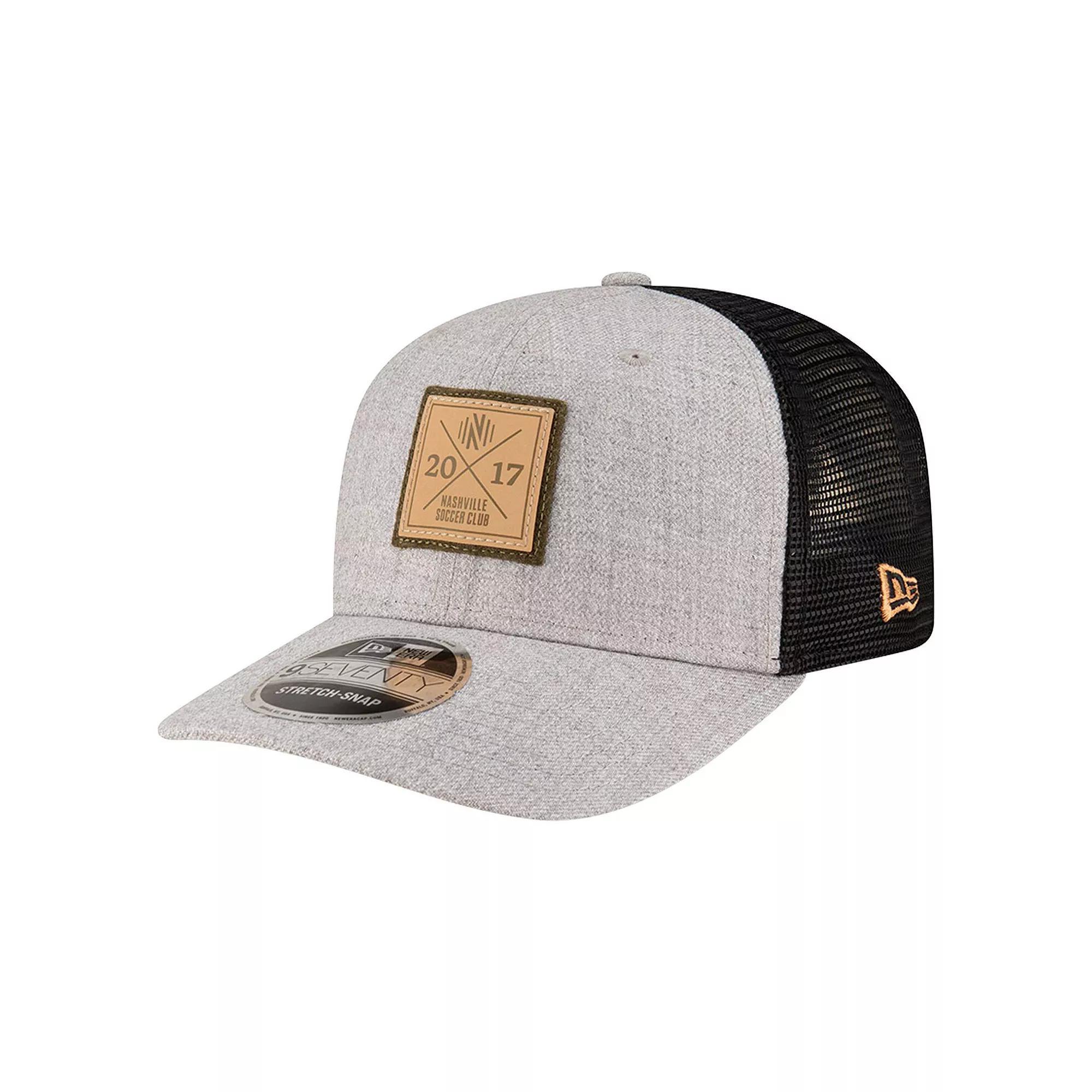 Men's New Era Heather Gray Nashville SC 9SEVENTY COOLERA Stretch-Snap Adjustable Hat, Mls Grey Product Image