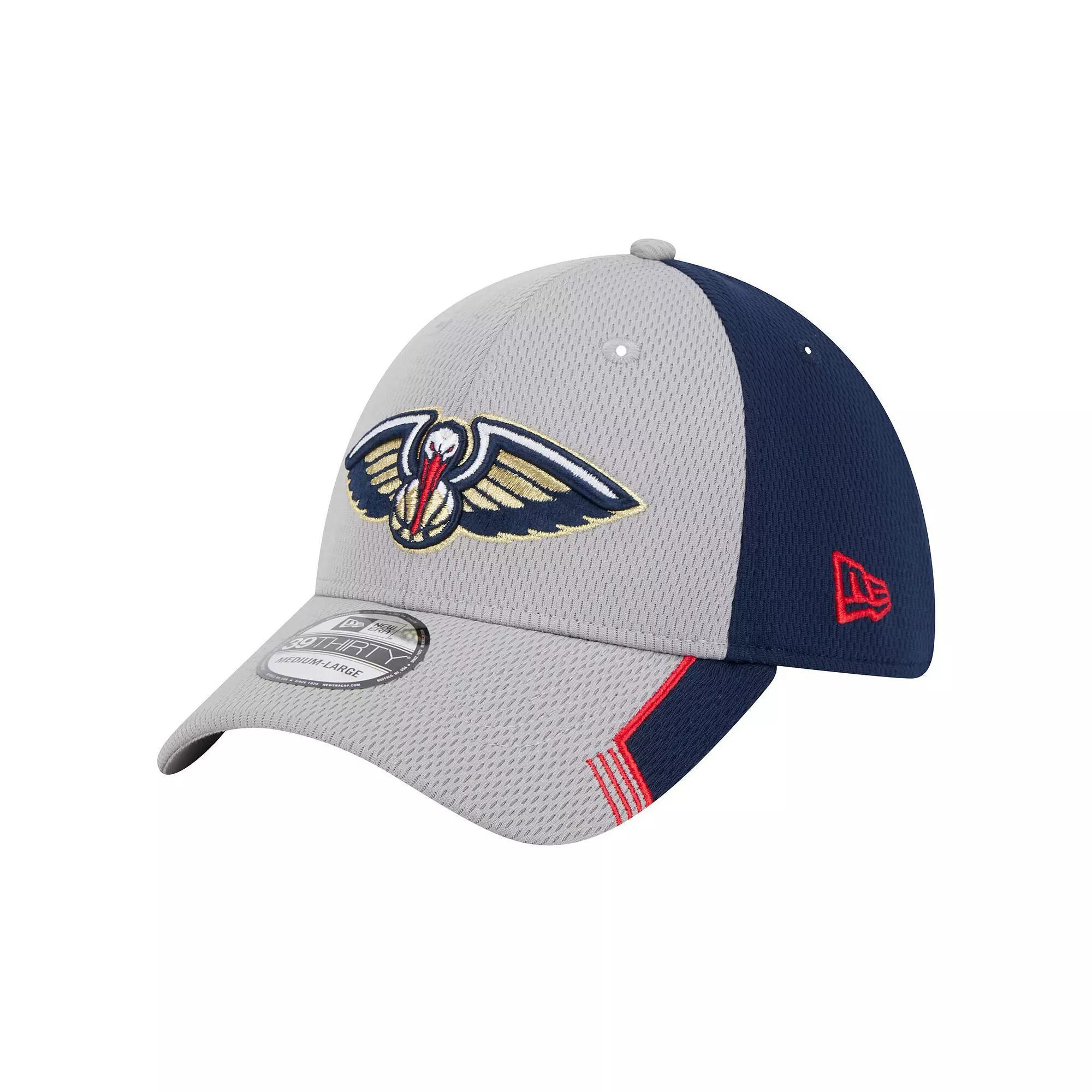 Men's New Era Gray/Navy New Orleans Pelicans Active Trim 39THIRTY Flex Hat, Size: Small/Medium, Grey Product Image