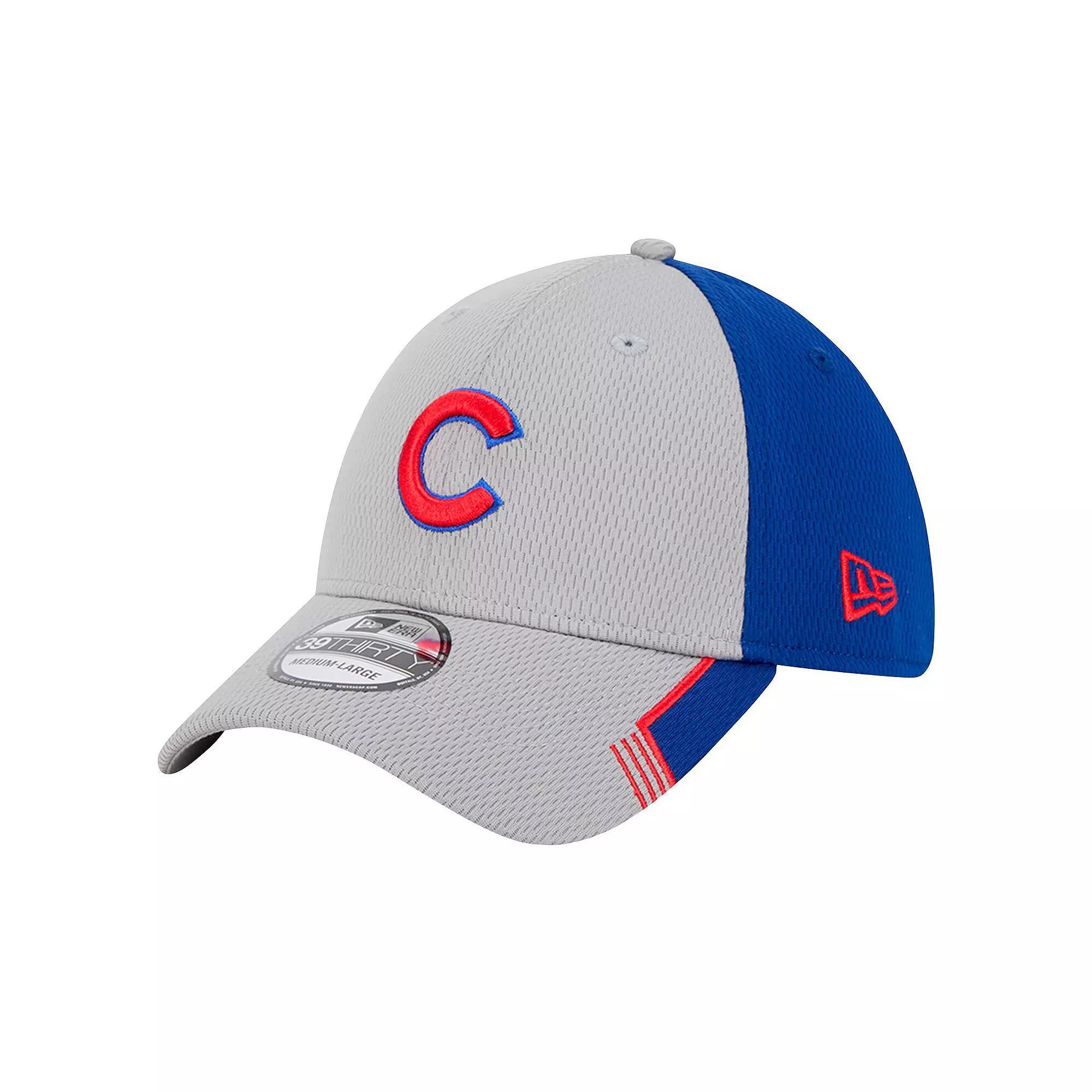 Mens New Era Gray/Royal Chicago Cubs Visor Trim 39THIRTY Flex Hat Product Image