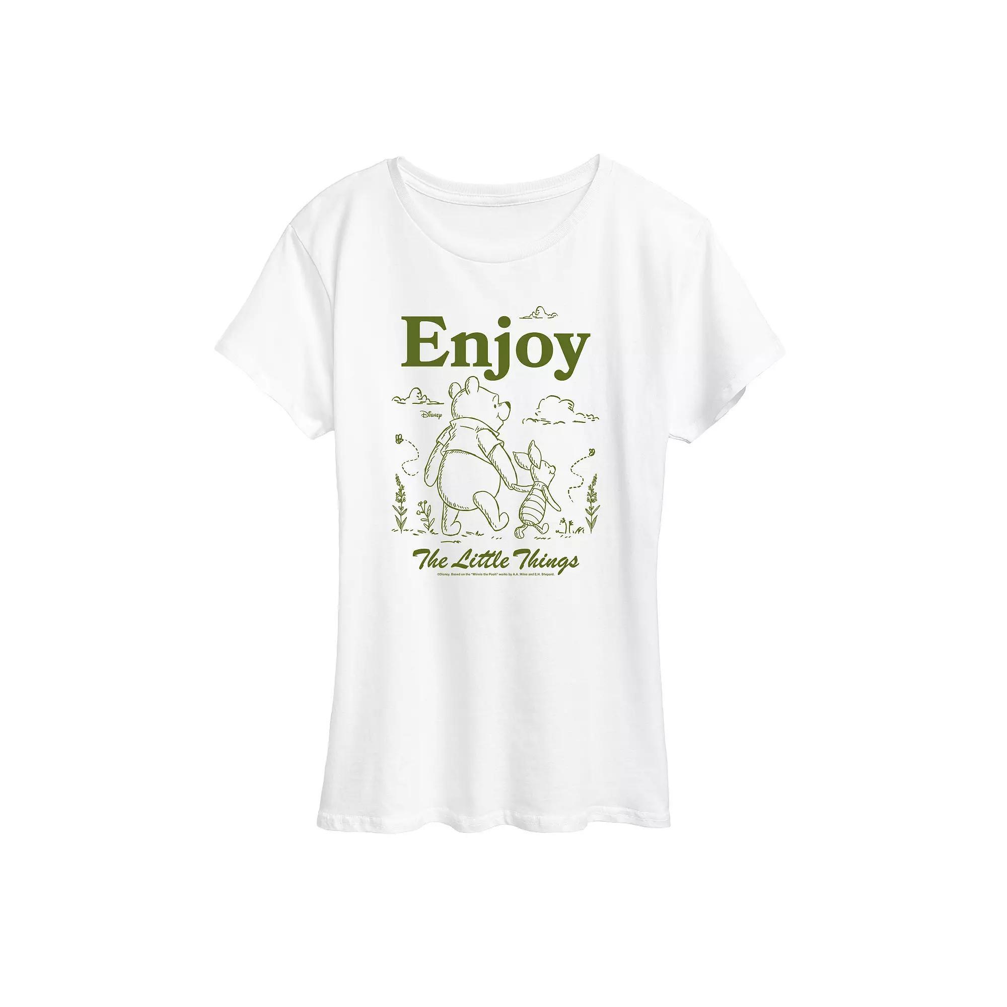Disneys Winnie The Pooh Womens Little Things Graphic Graphic Tee Product Image